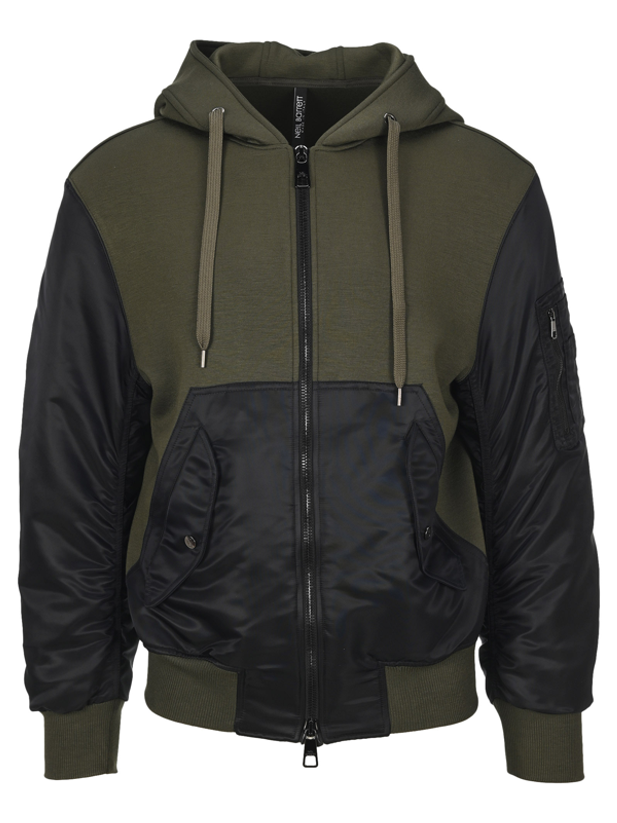 Neil Barrett Paneled Hooded Jacket In Green