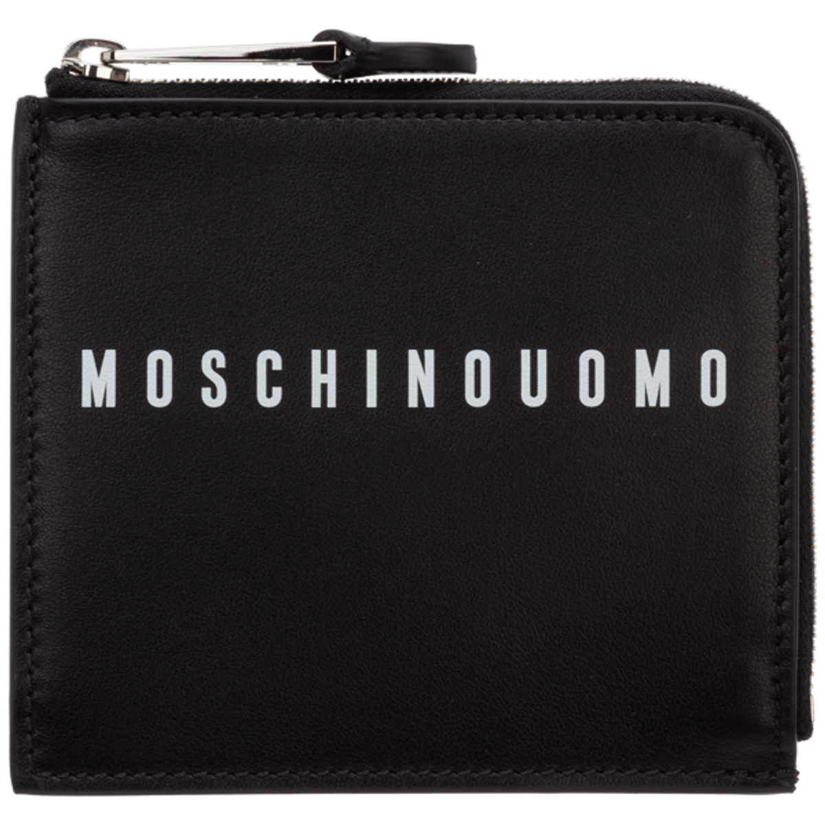 Moschino Mens Genuine Leather Credit Card Case Holder Wallet In Black