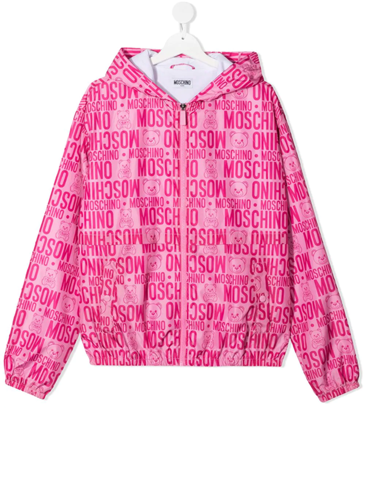 Moschino Teen Monogram-print Hooded Jacket In Pink