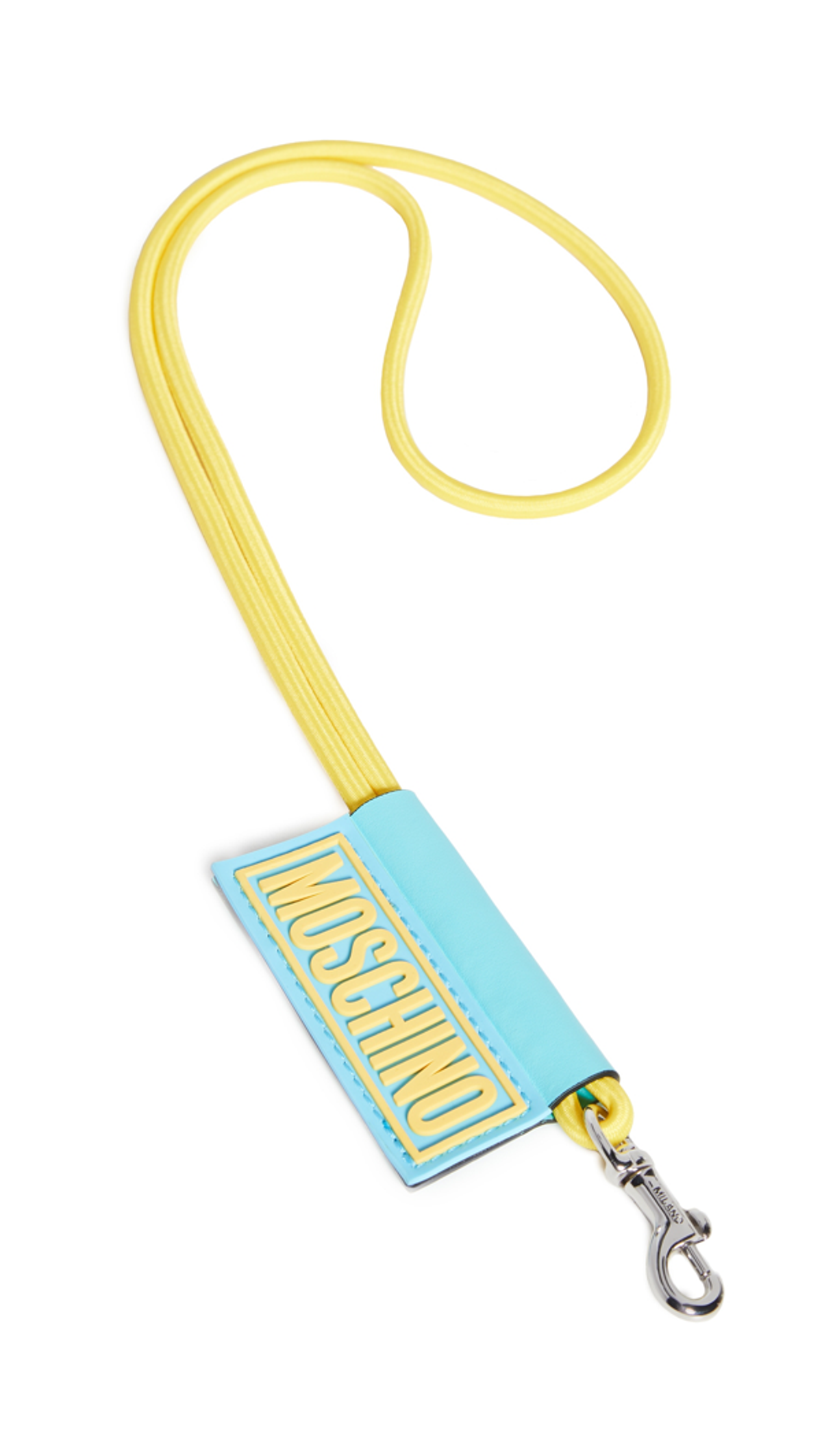 Moschino Keychain In Fantasy Print Yellow