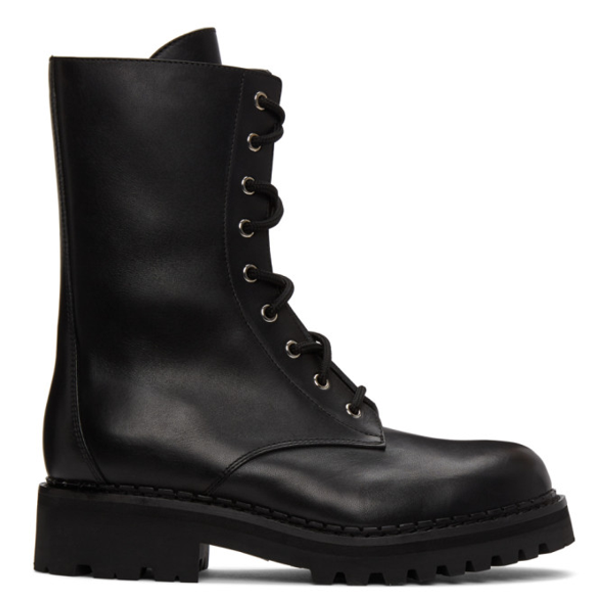 Moschino Moschino Black Lace-up Ankle Boots In 00a Black