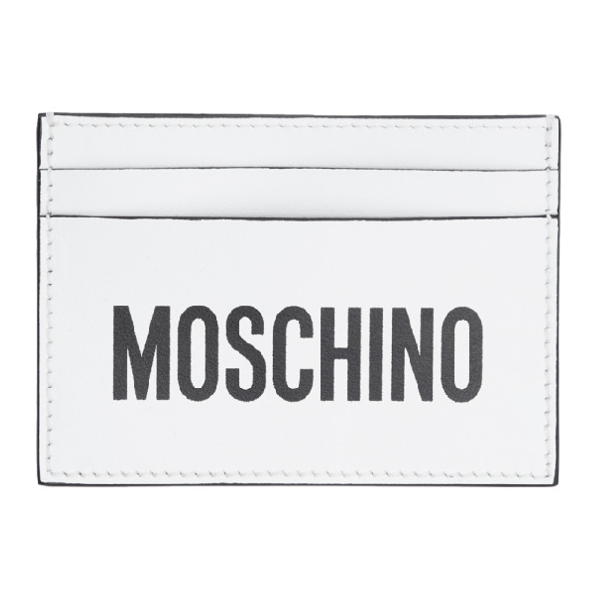 Moschino Moschino White Logo Card Holder In White A1001