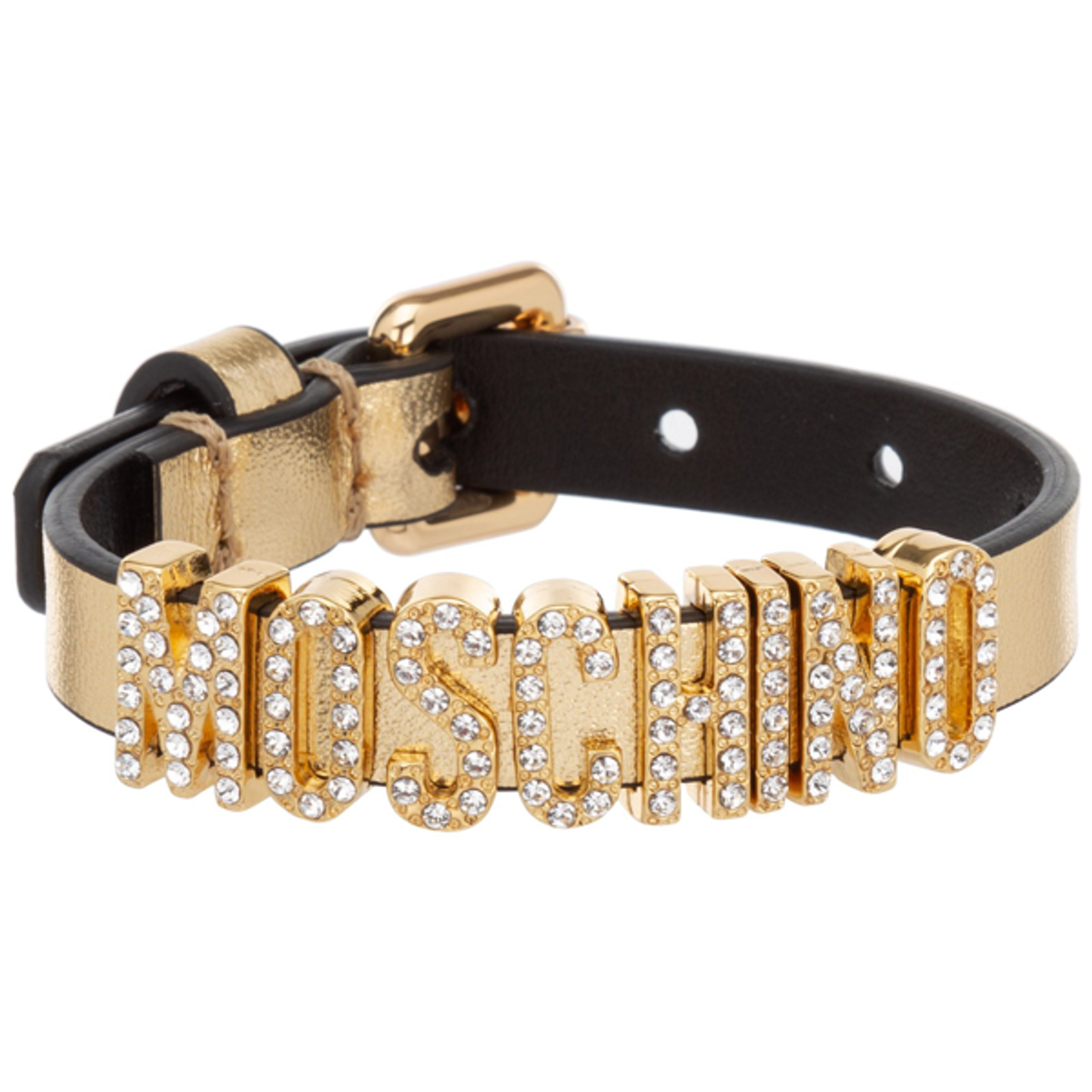 Moschino Moschino Crystal Embellished Bracelet In Gold