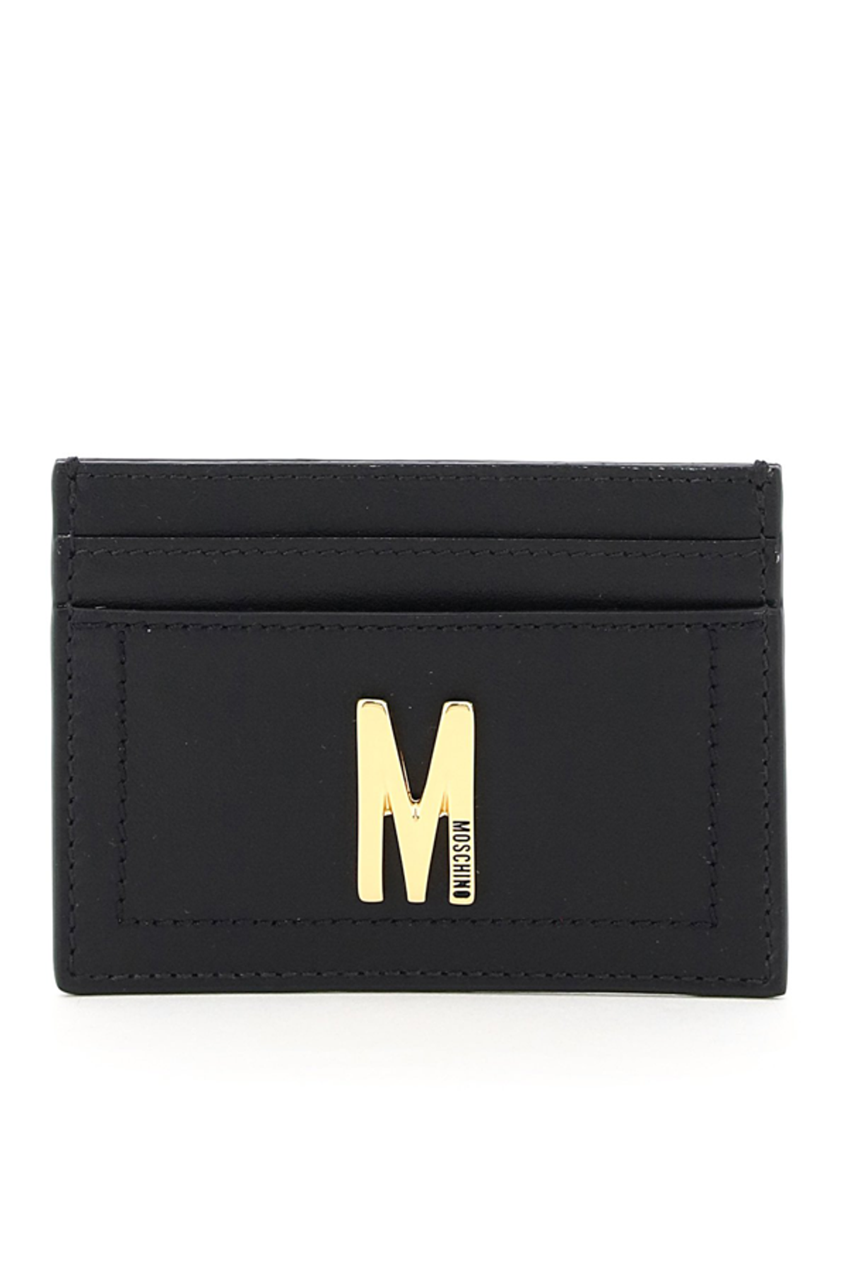Moschino Moschino M Logo Plaque Cardholder In Black