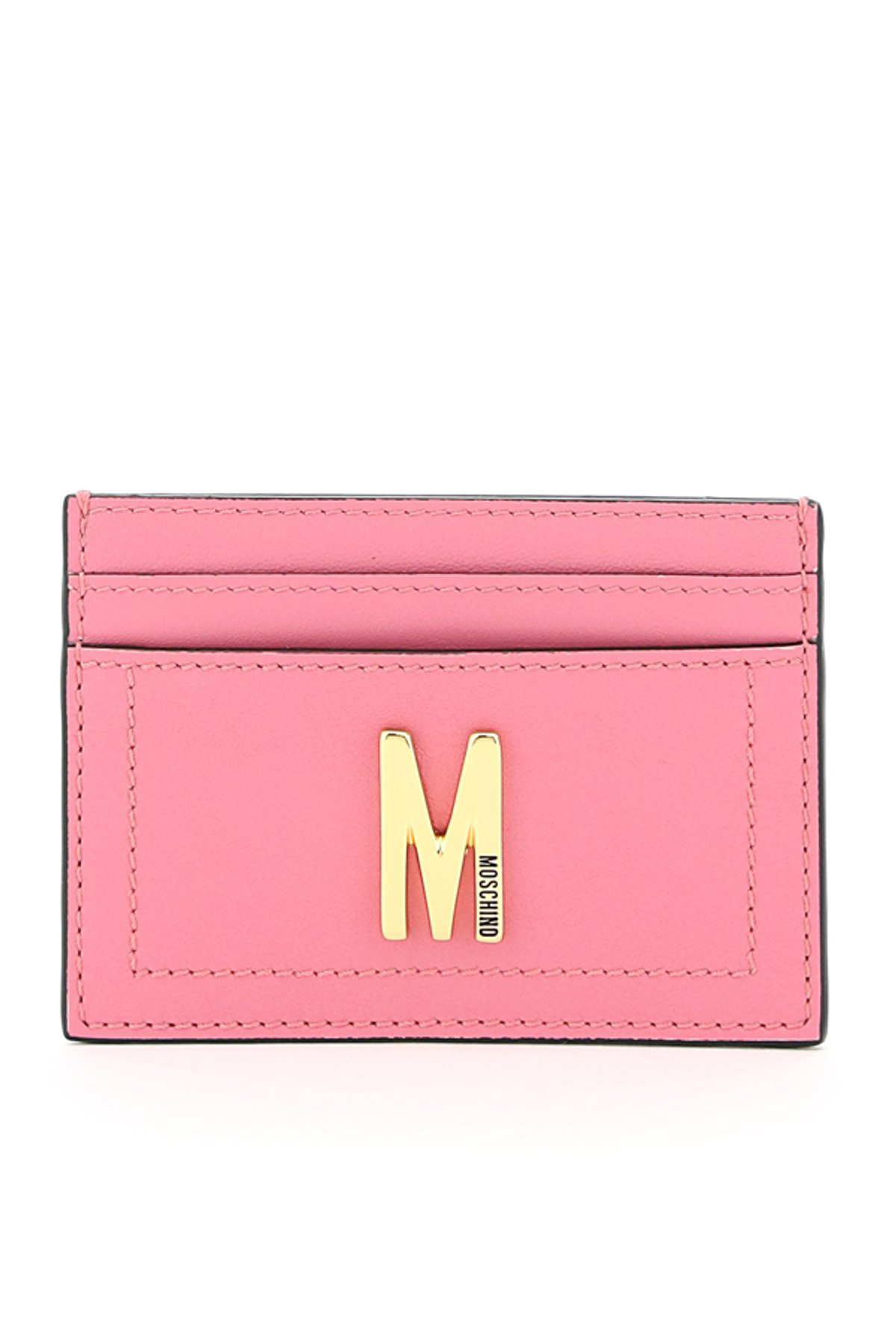 Moschino Moschino M Logo Plaque Cardholder In Pink