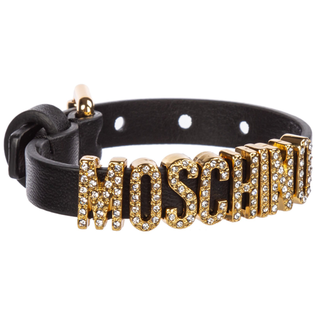 Moschino Moschino Crystal Embellished Bracelet In Black