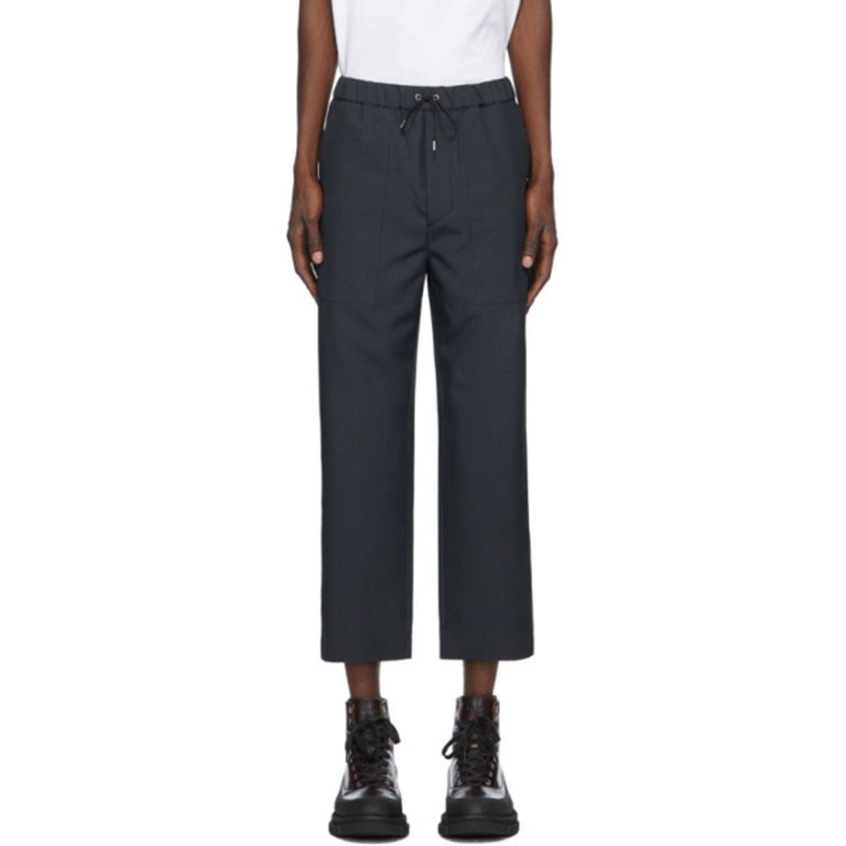OAMC Oamc Blue Drawcord Trousers In Charcl Blue