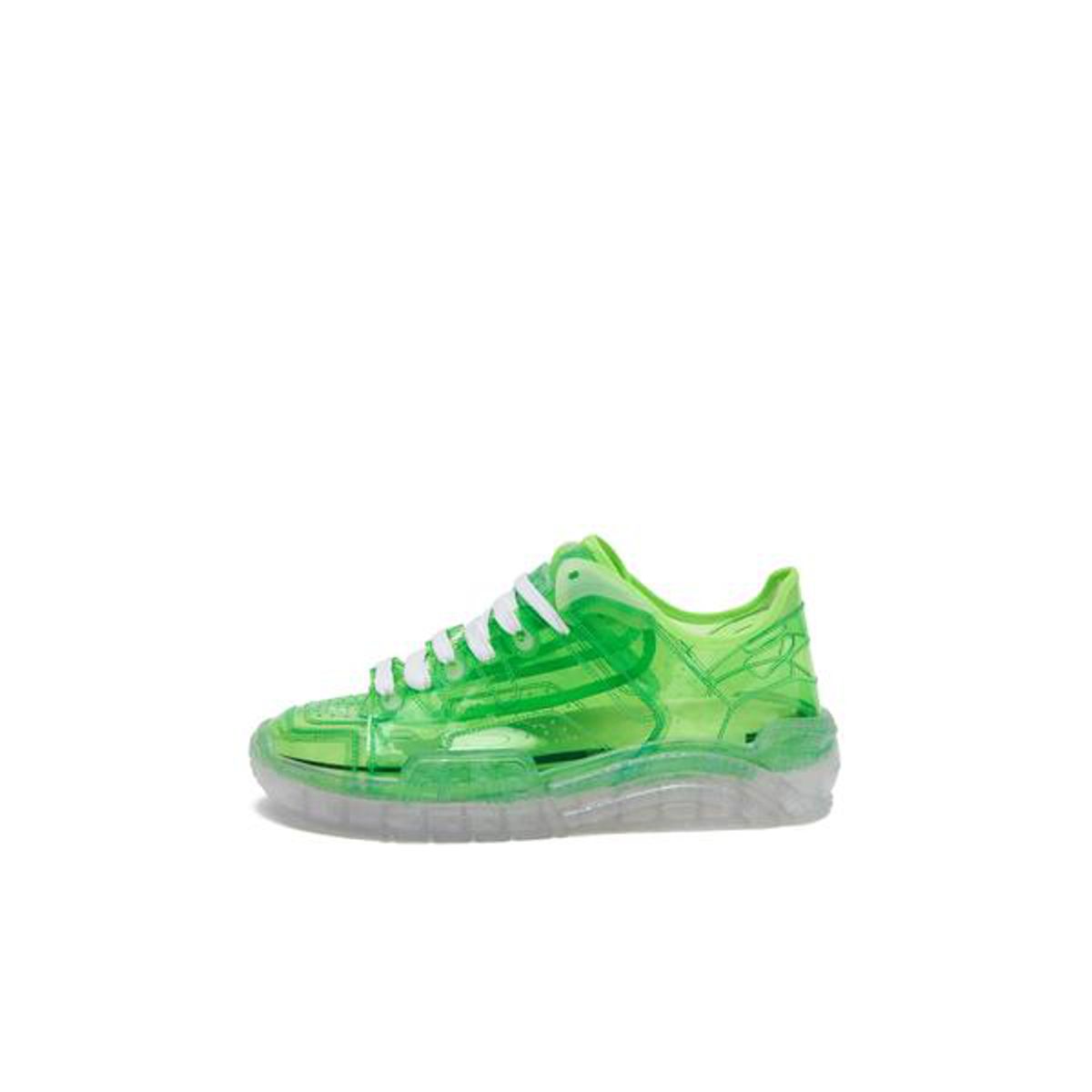 GCDS Gcds Acid Green Transparent Skate Sneakers In Lime