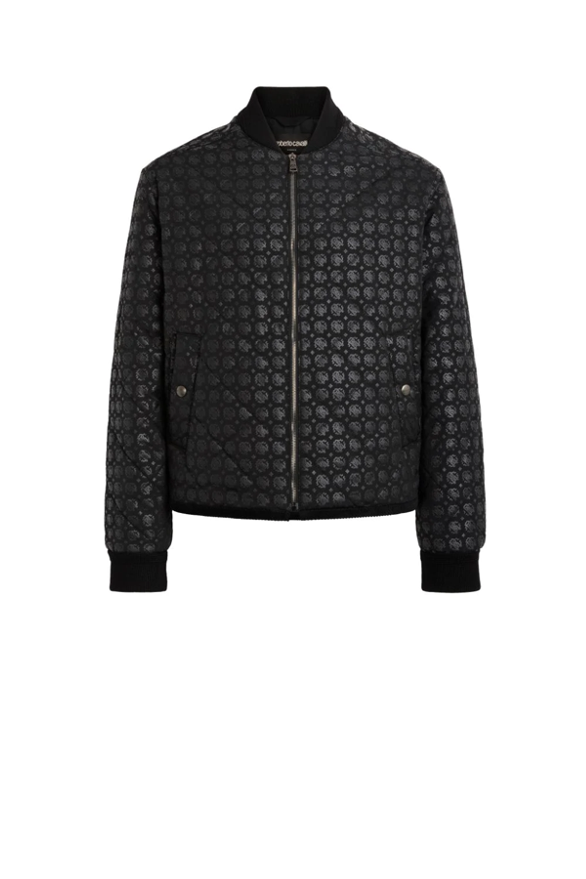 Roberto Cavalli Rc Monogram Print Bomber Jacket In 05051