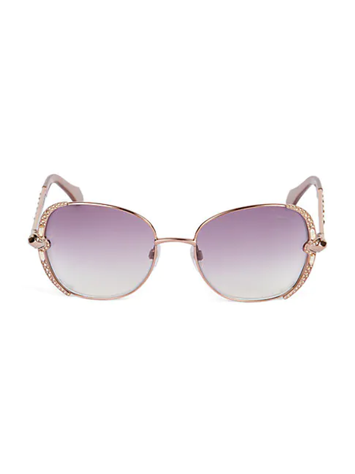 Roberto Cavalli 56mm Embellished Metal Square Sunglasses
