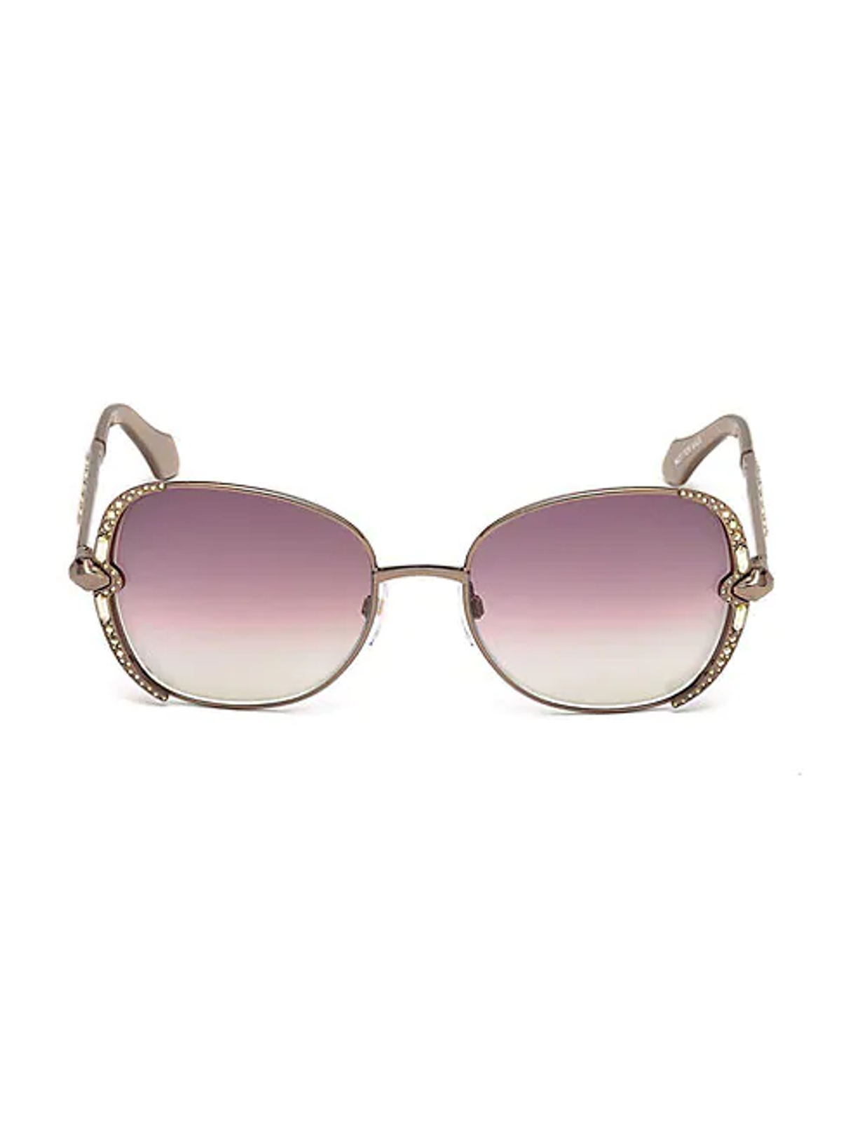 Roberto Cavalli 56mm Embellished Metal Square Sunglasses In Bronze Wine
