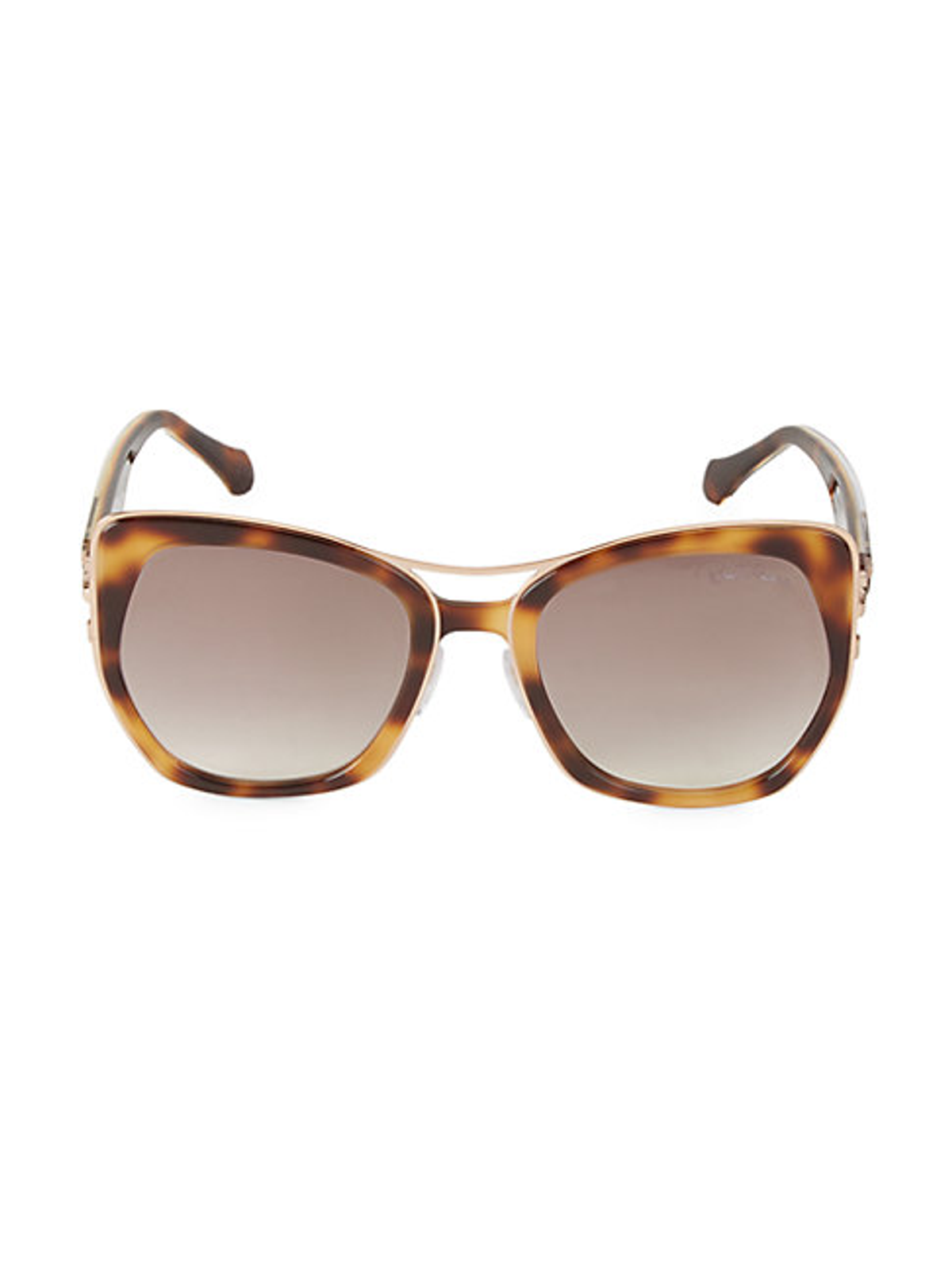 Roberto Cavalli 55mm Faux Tortoiseshell Square Sunglasses