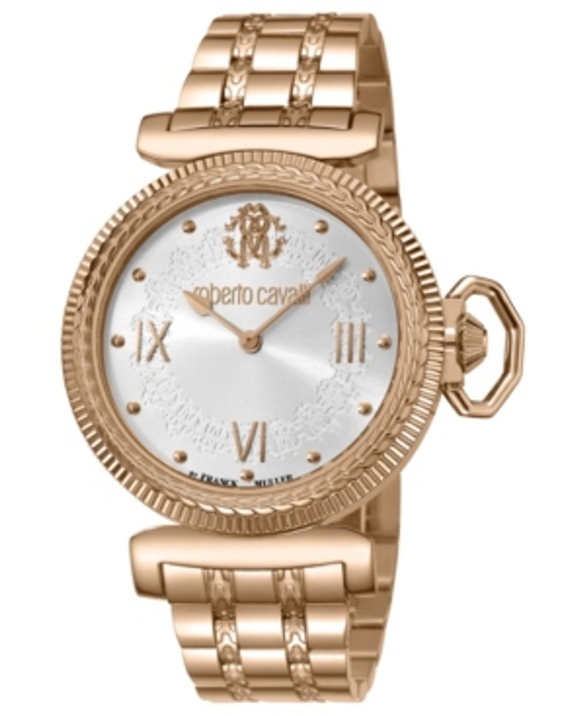 Roberto Cavalli By Franck Muller Womens Swiss Quartz Rose Gold Stainless Steel Bracelet Watch, 38mm