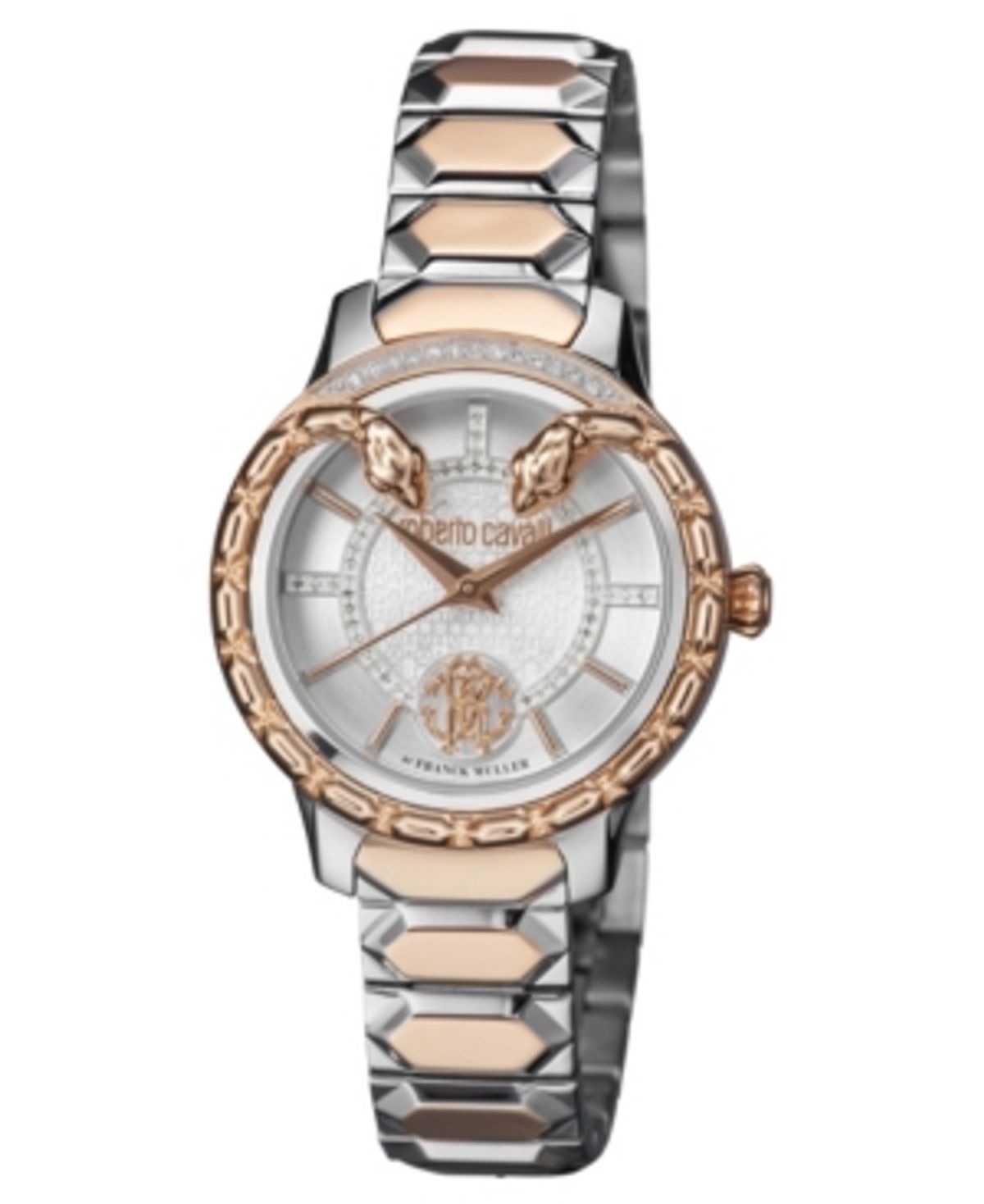 Roberto Cavalli By Franck Muller Womens Diamond Swiss Quartz Two-tone Rose Gold Stainless Steel Bracelet Watch, 34m In Two Tone Rose Gold