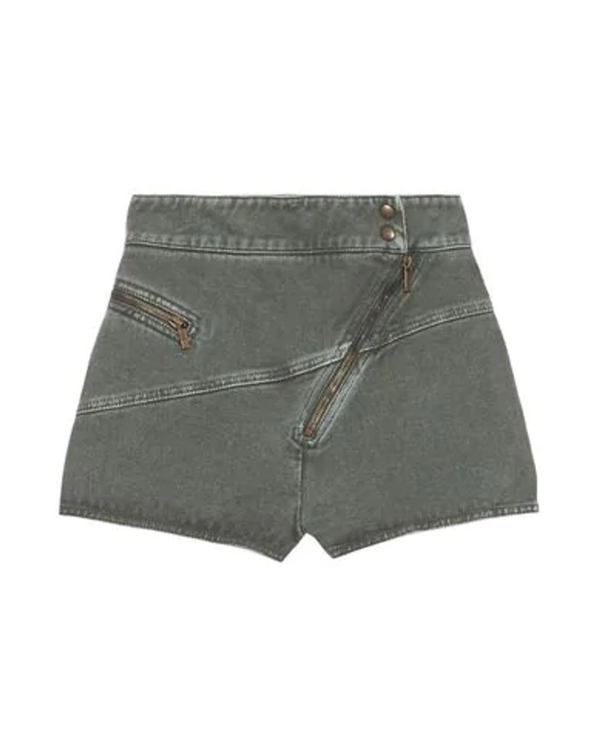 Roberto Cavalli Denim Shorts In Military Green