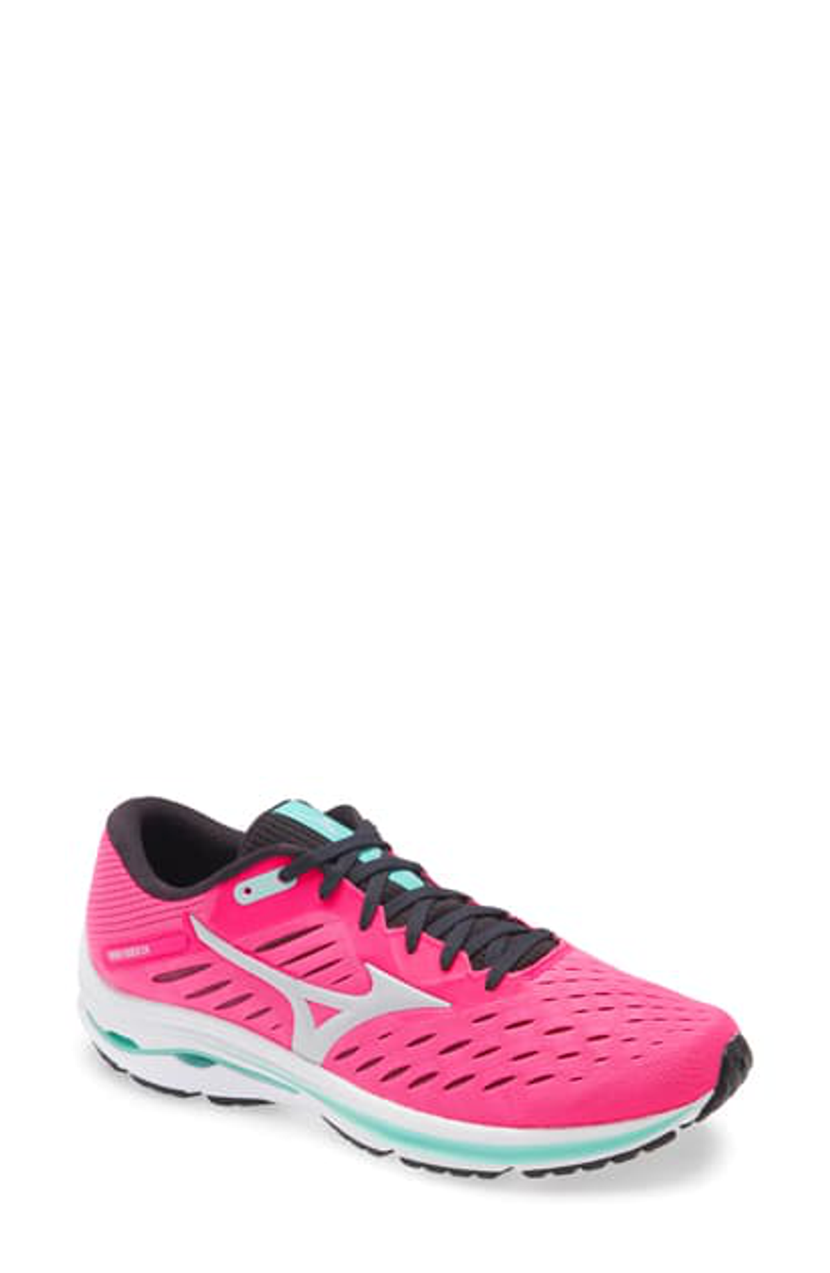 Mizuno Wave Rider 24 Running Shoe In Pink Glow Nimbus Cloud