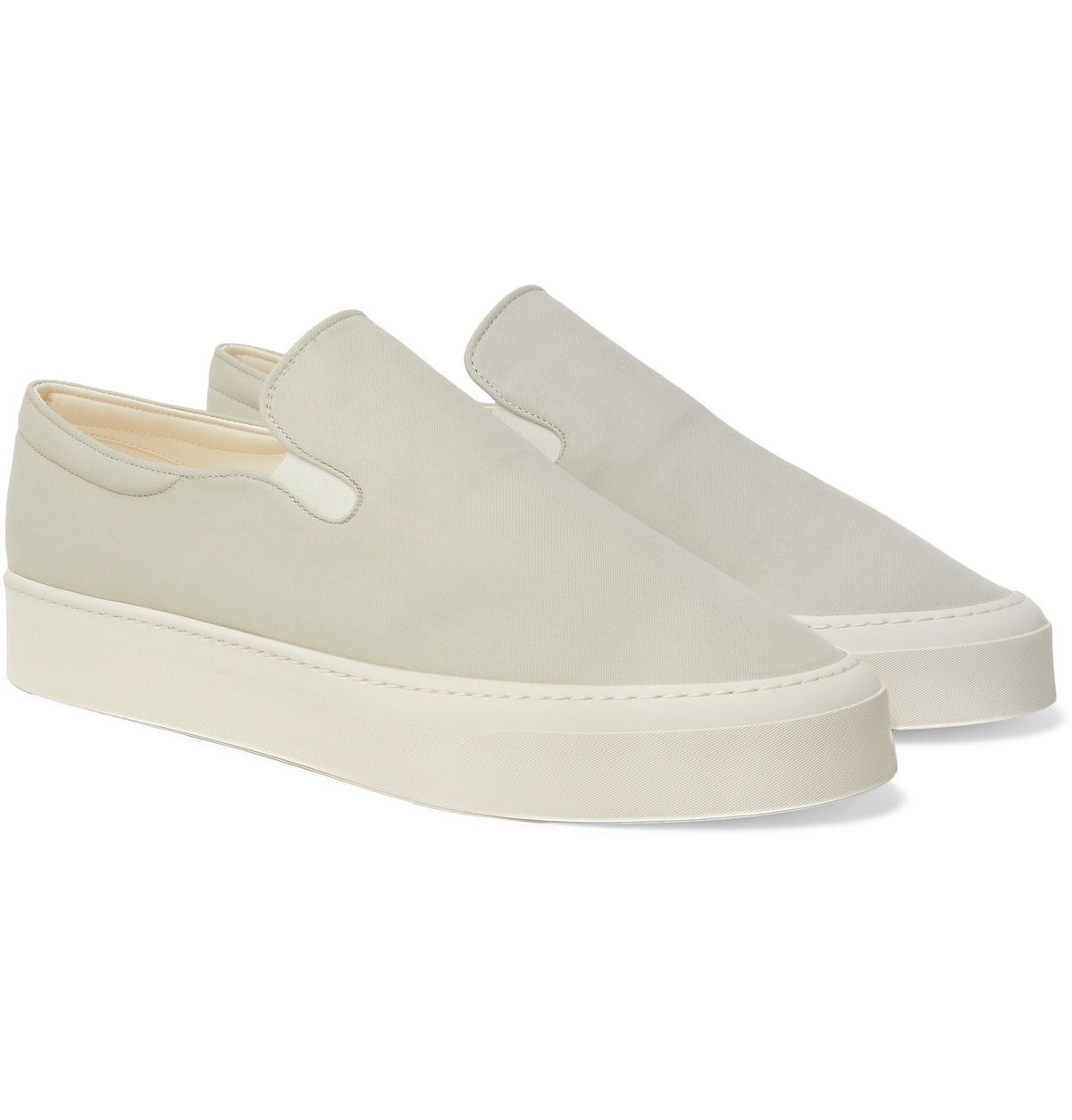 The Row Dean Canvas Slip-on Sneakers In Gray