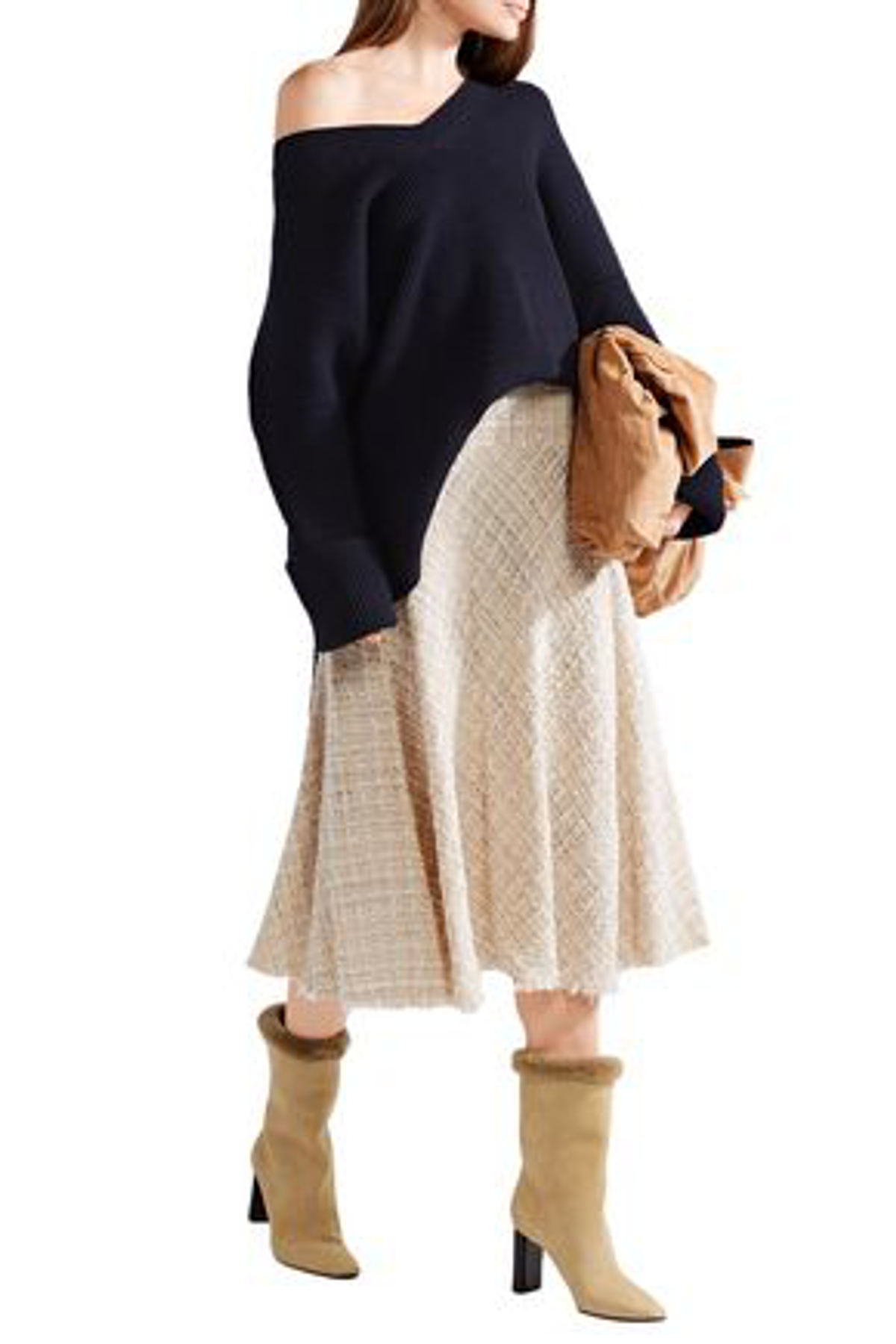 The Row Emil Shearling-trimmed Suede Boots In Sand WHAT’S ON THE STAR?
