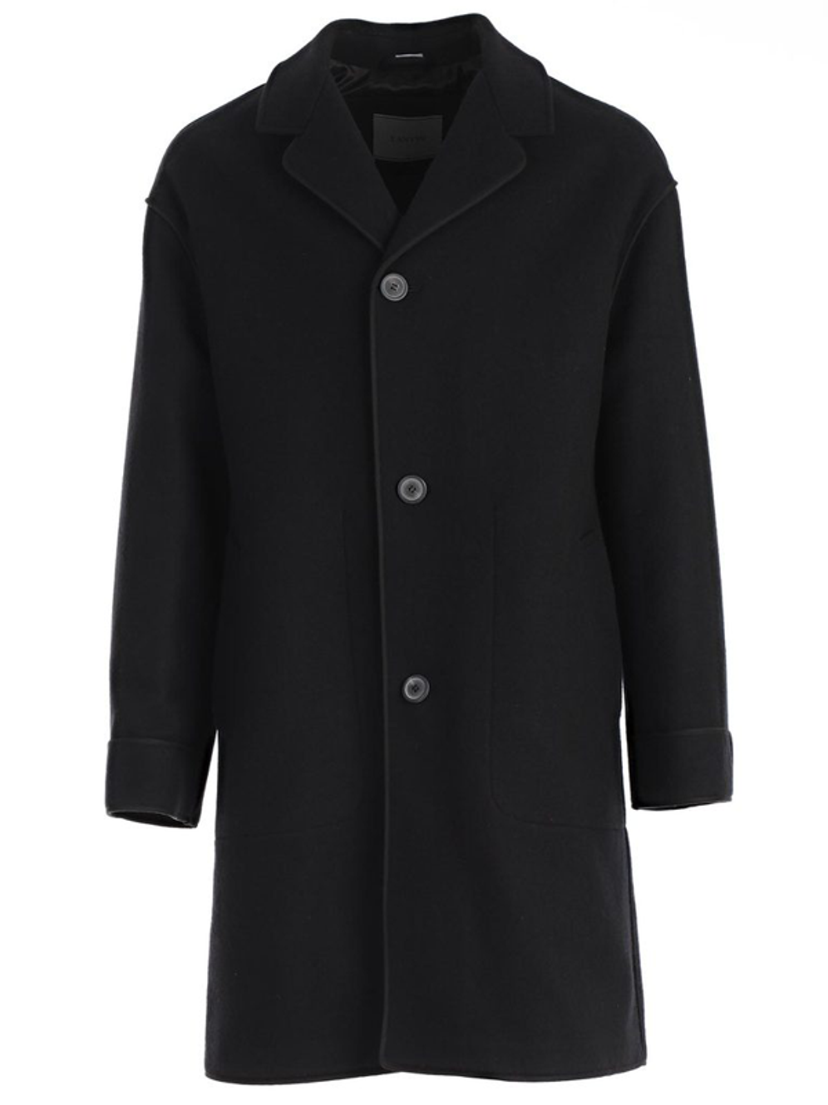 Lanvin Buttoned Lanvin Single Breasted Tailored Coat In Black