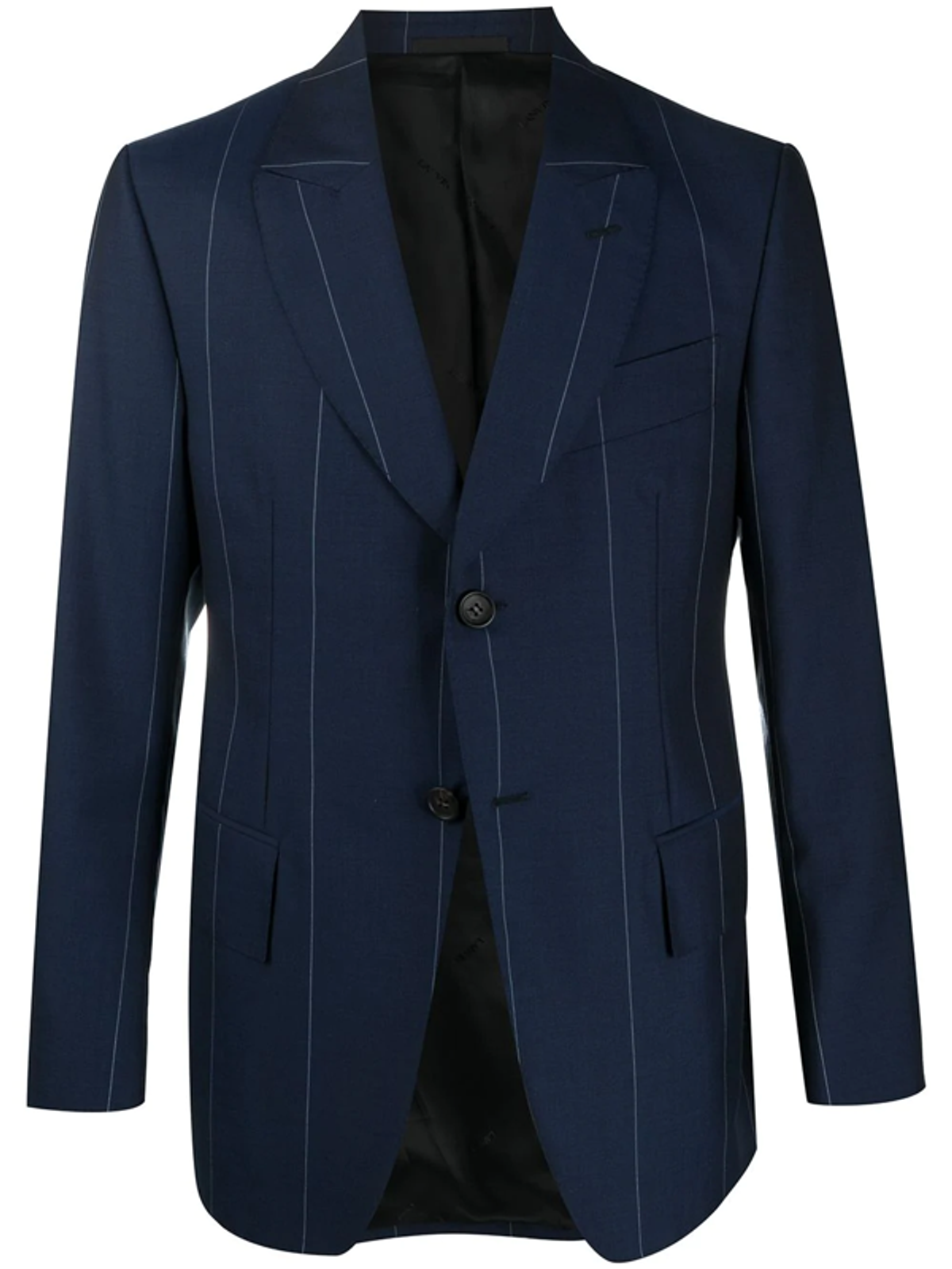 Lanvin Buttoned Single-breasted Striped Blazer In Blue