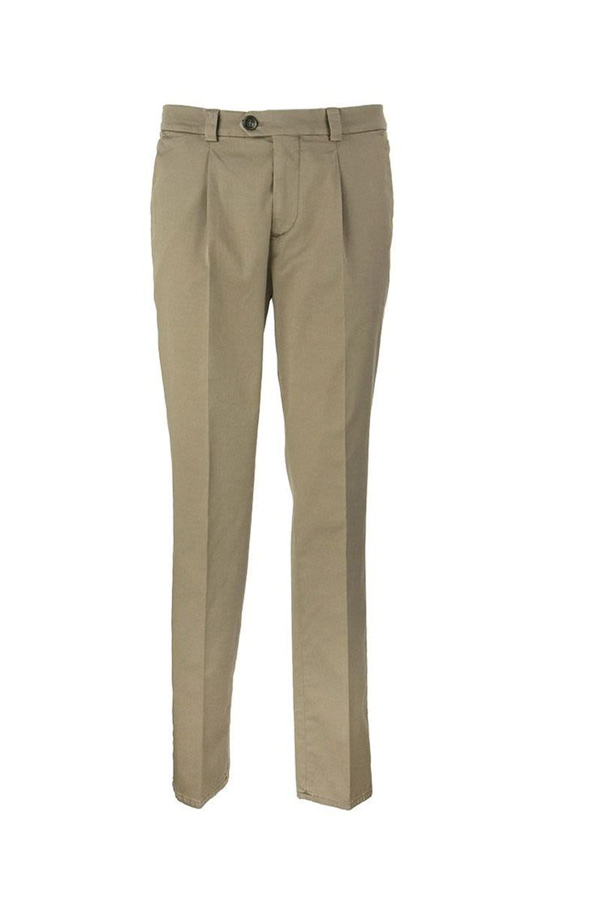 Brunello Cucinelli Garment-dyed Leisure Fit Trousers In American Pima Comfort Cotton With Pleats In Brown