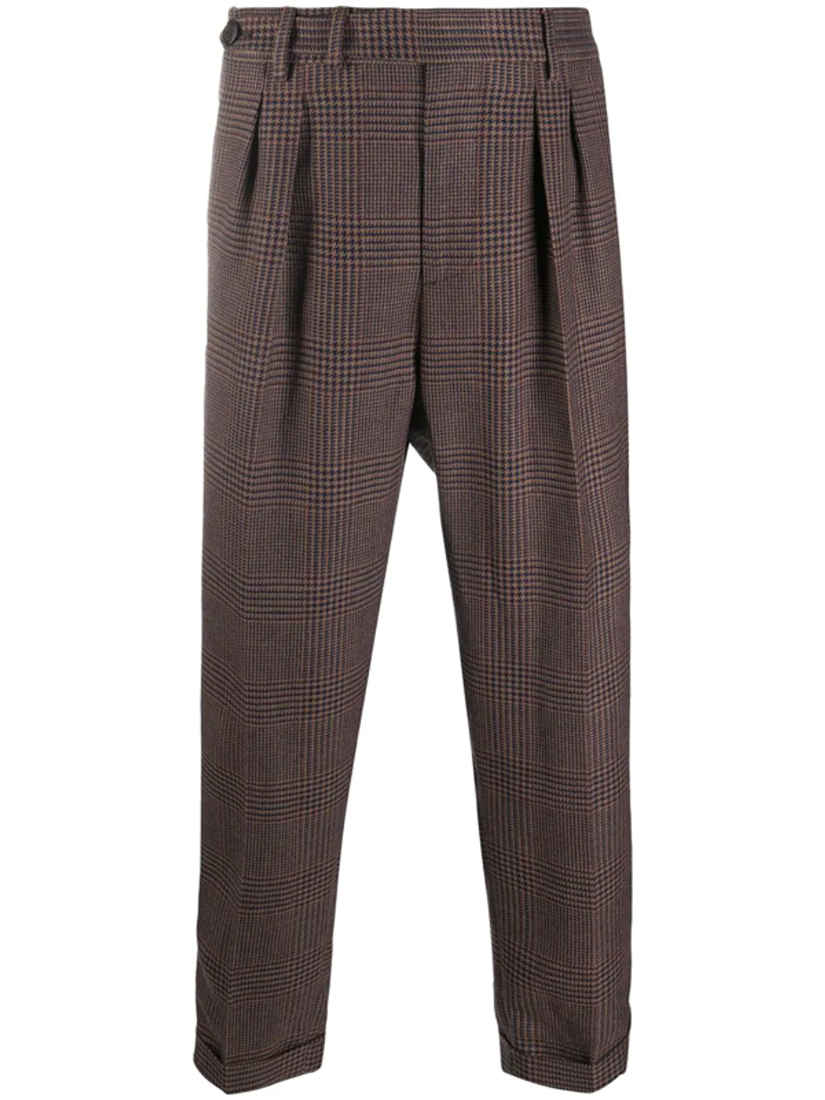 Brunello Cucinelli Checked Tailored Trousers In Brown