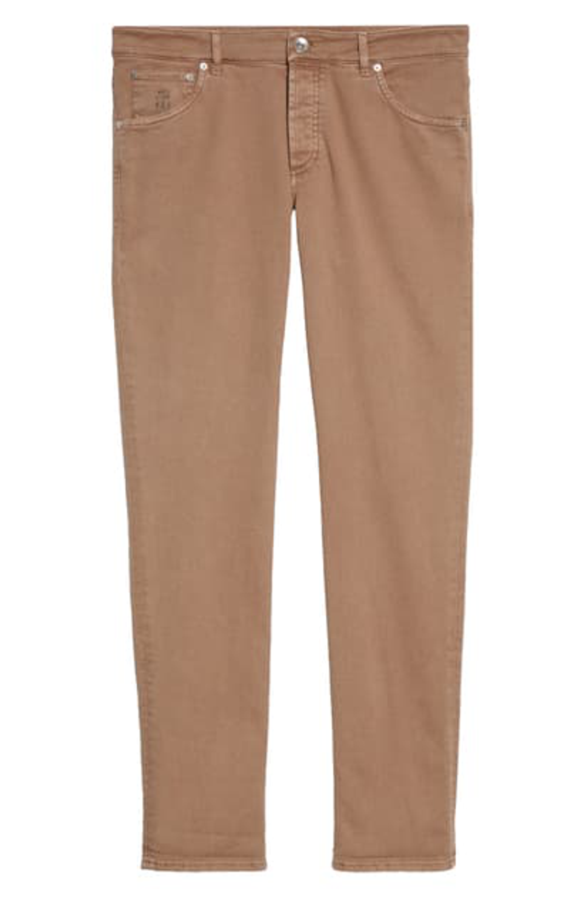 Brunello Cucinelli Slim Fit Tapered Jeans In Brown