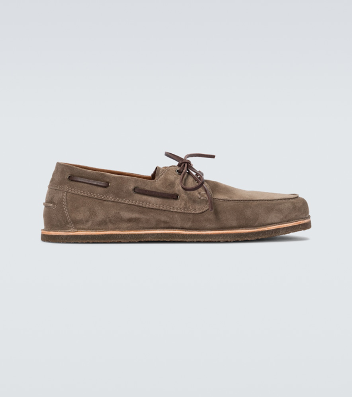 Brunello Cucinelli Suede Boat Shoes In Brown