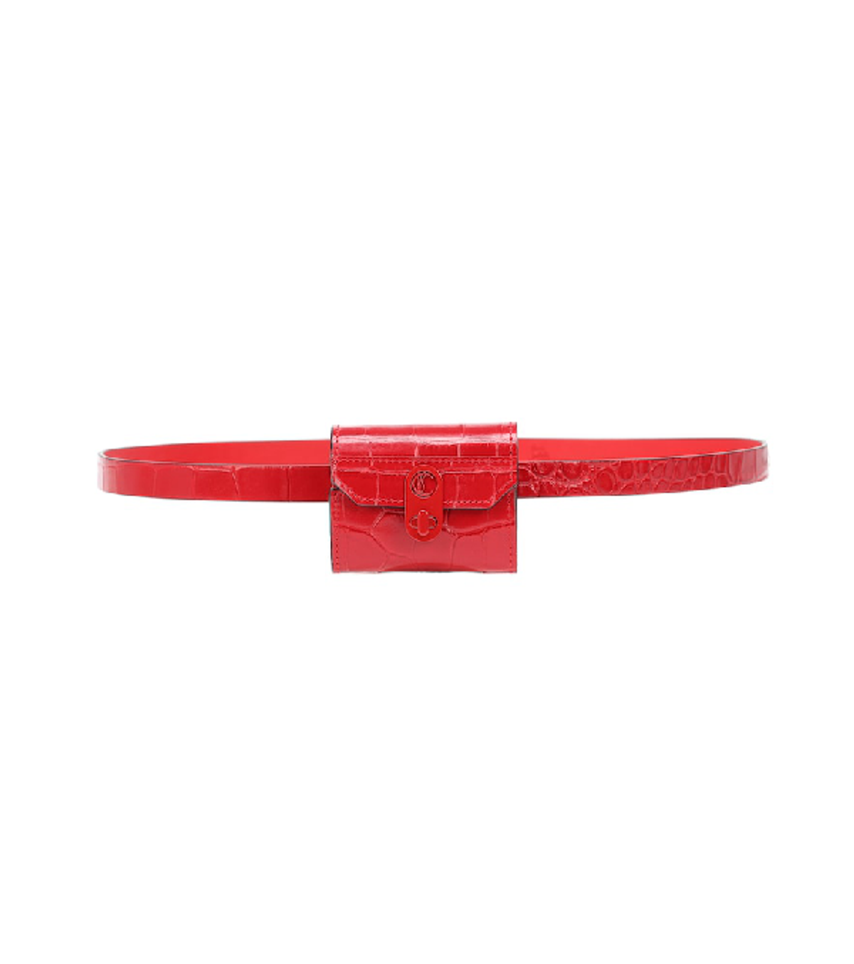 Christian Louboutin Elisa Croc-effect Leather Belt Bag In Red