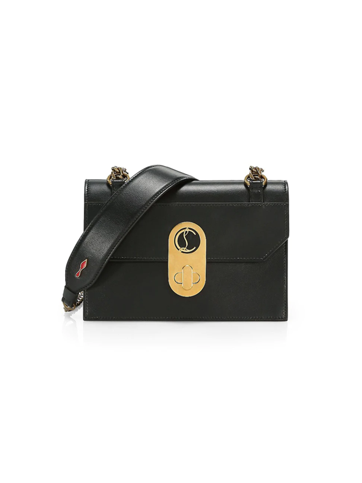 Christian Louboutin Elisa Top Handle S Calf Empire/met Black