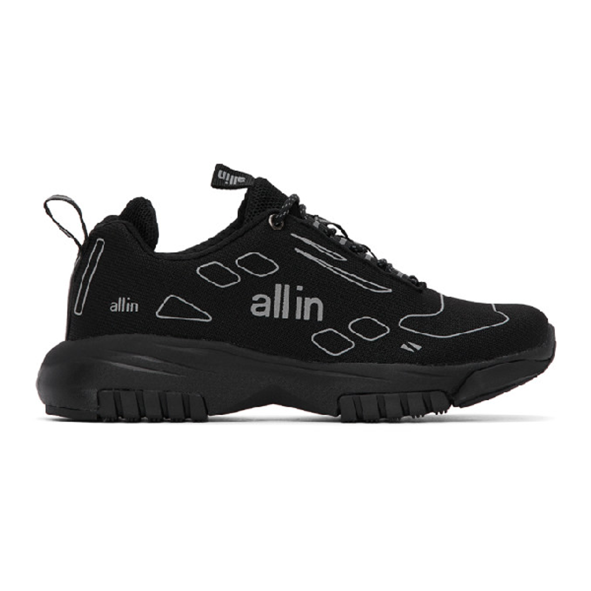 All In All In Black Rex Sneakers In Black/refle