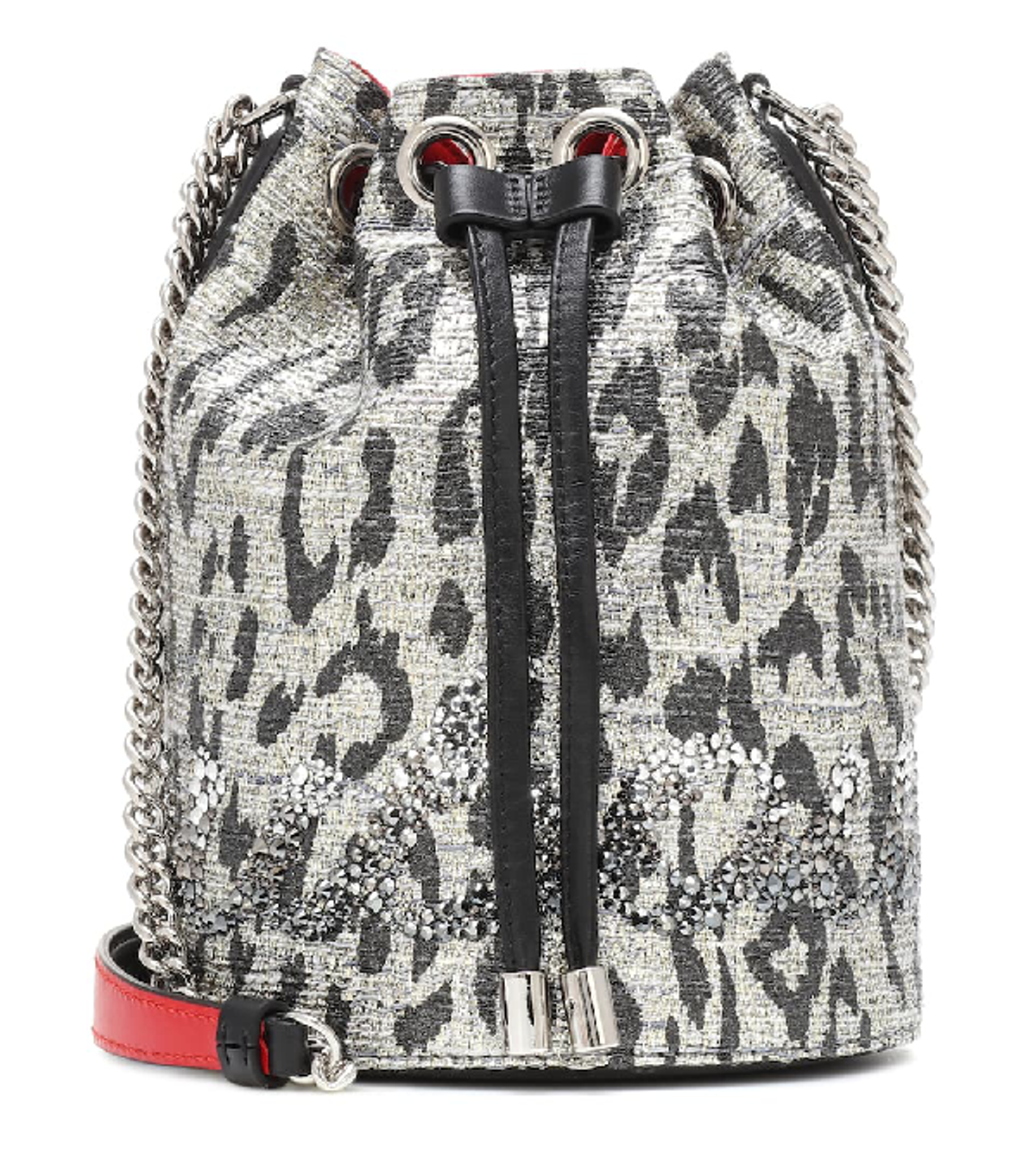 Christian Louboutin Marie Jane Boucle Bucket Bag - Metallic In Silver