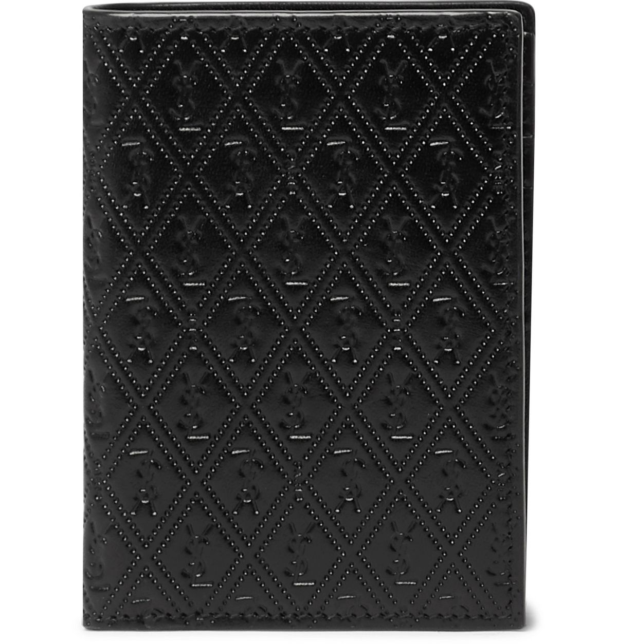 Saint Laurent Logo-debossed Leather Bifold Wallet In Black