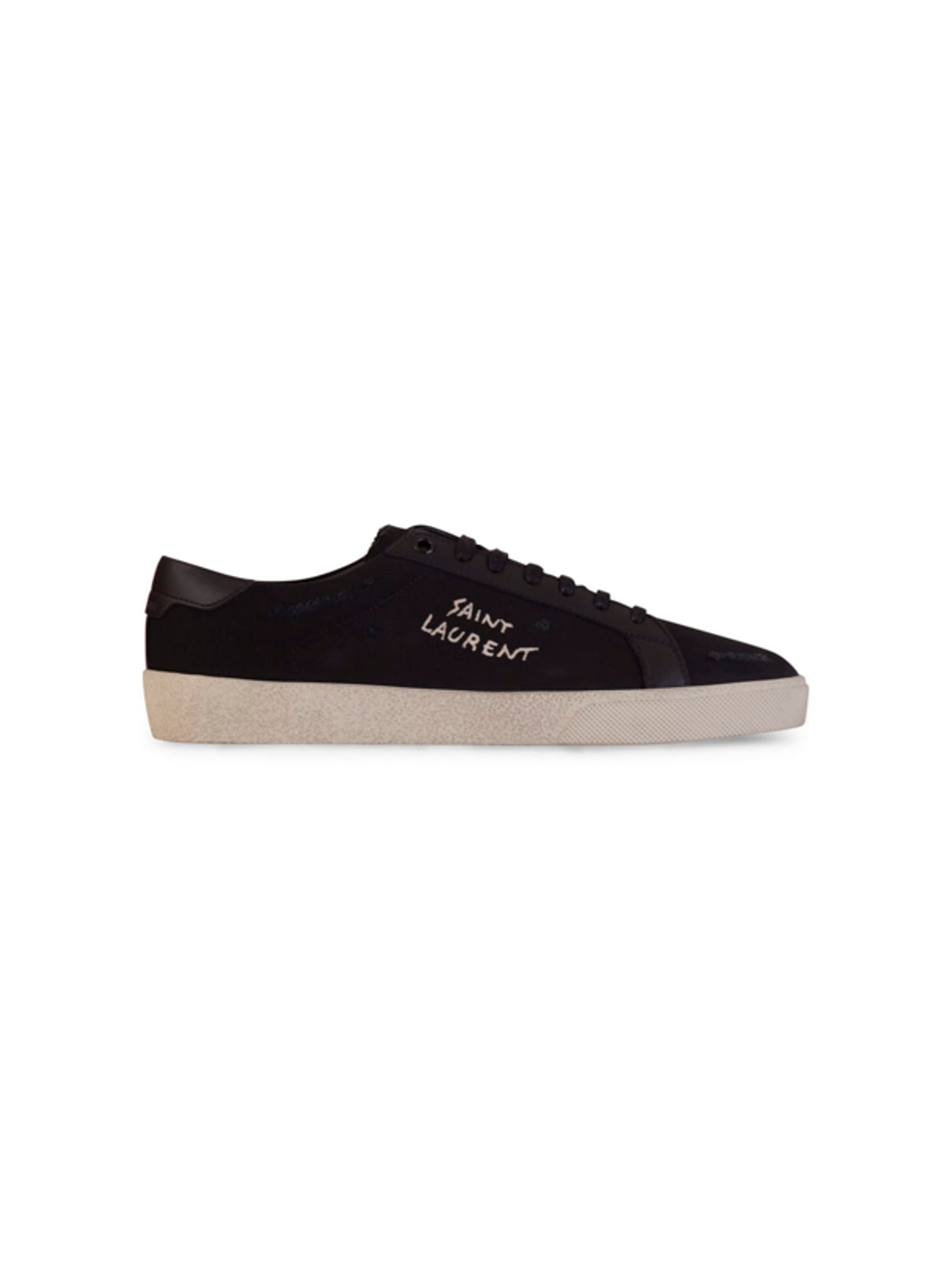 Saint Laurent Court Canvas Sneakers In Nero