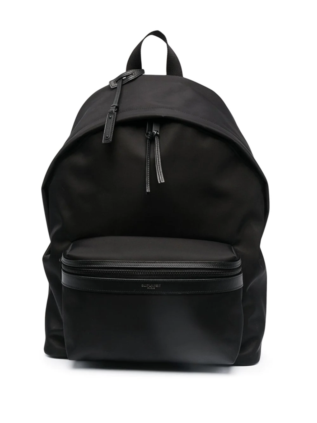 Saint Laurent City Embroidered Leather-trimmed Canvas Backpack In Black