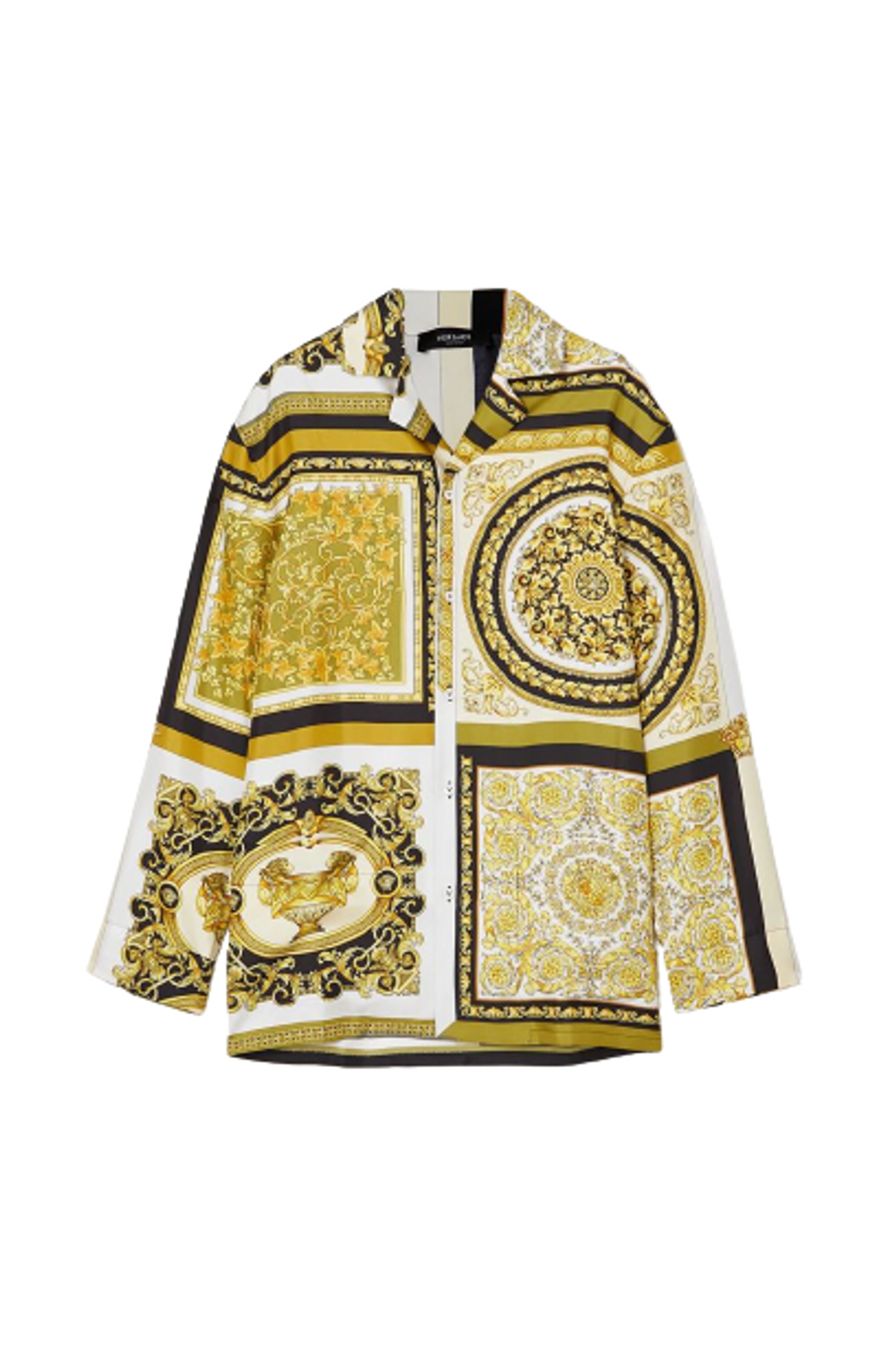 Versace Heritage Print Silk Twill Pajama Shirt