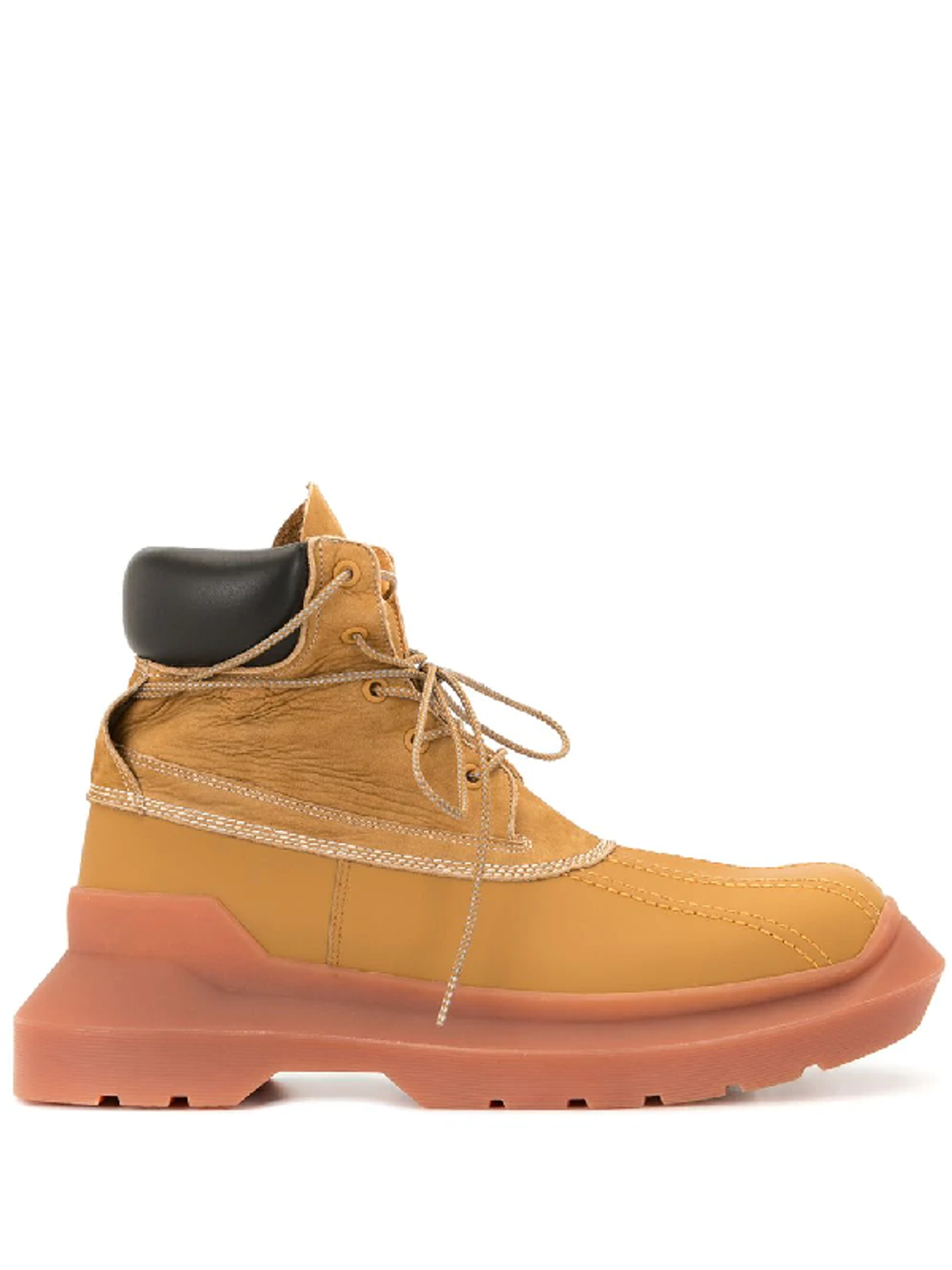 Undercover Chunky Sole Lace-up Boots In Beige