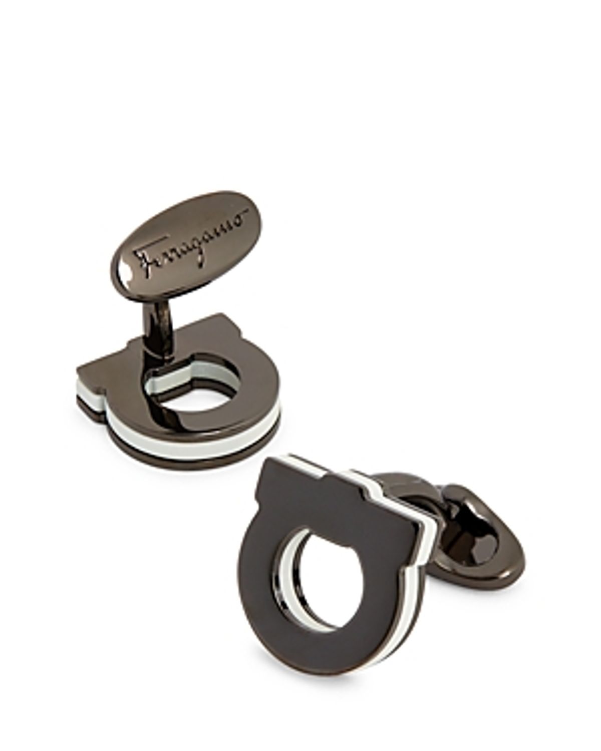 Ferragamo Gancini Cufflinks In Fluorutenio Black