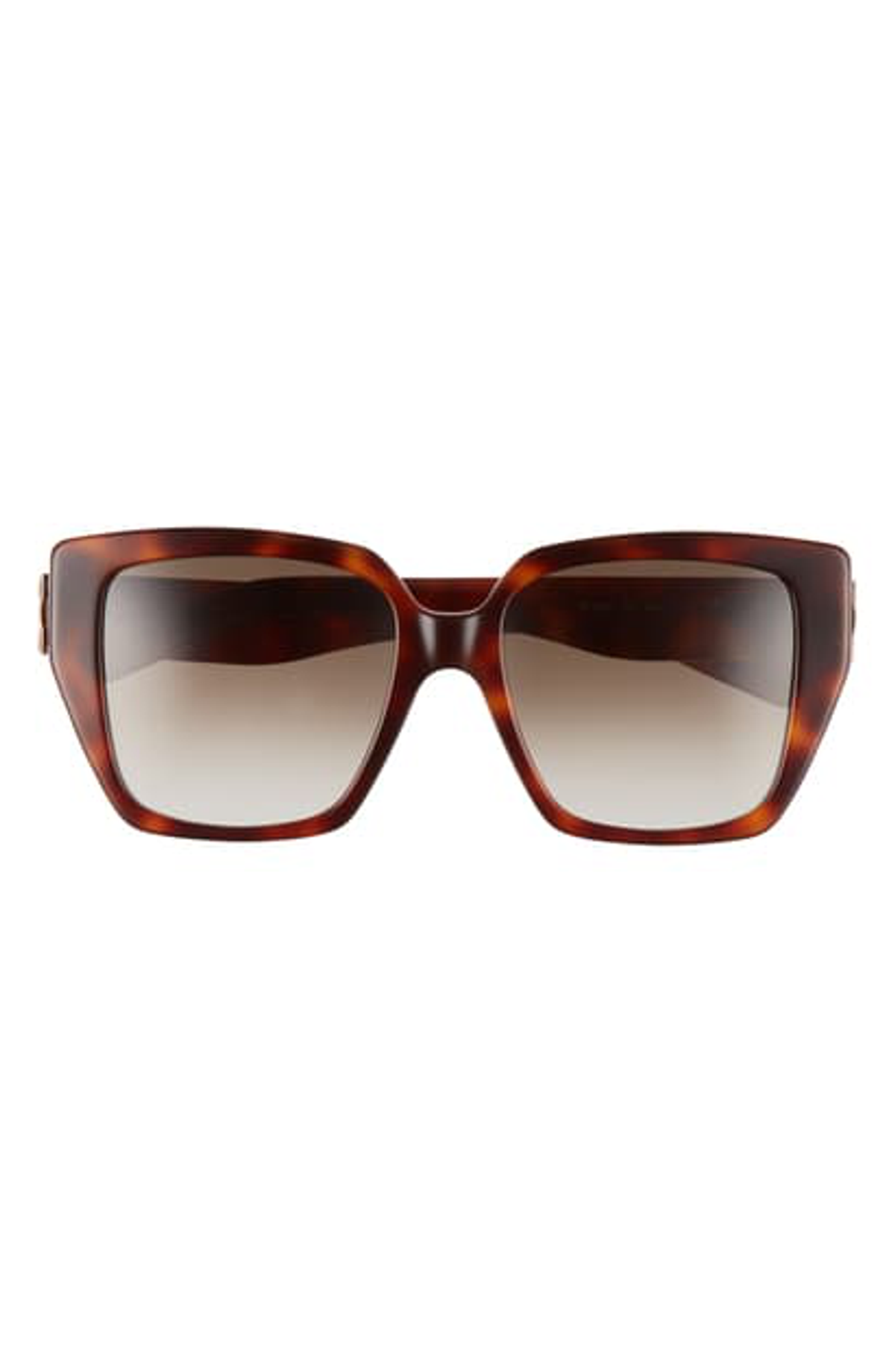 Ferragamo Vara 55mm Square Sunglasses In Tortoise/ Khaki Gradient