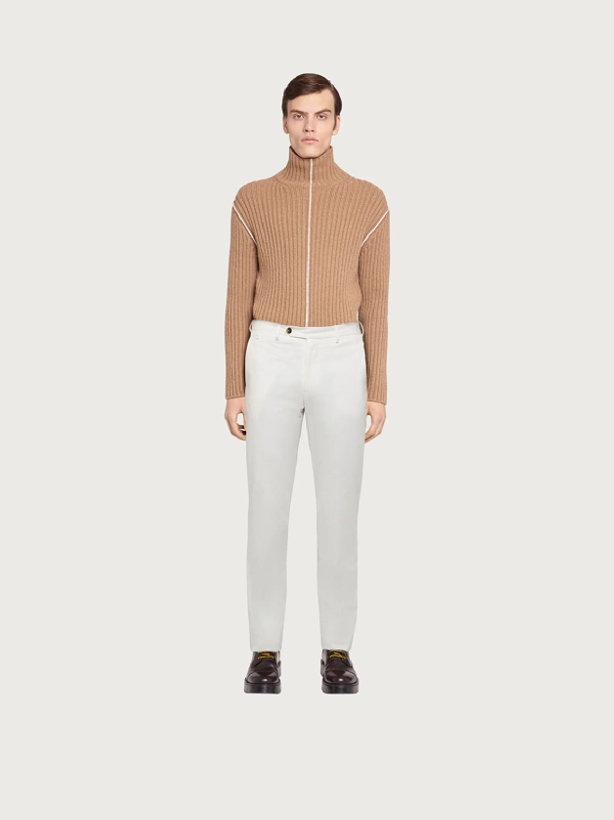 Ferragamo Slim Fit Chino Trousers In White