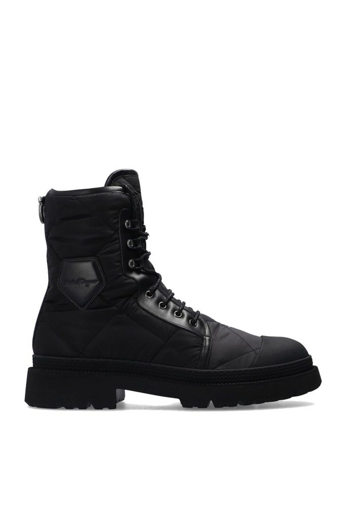 Ferragamo Salvatore Ferragamo Mens Black Leather Ankle Boots