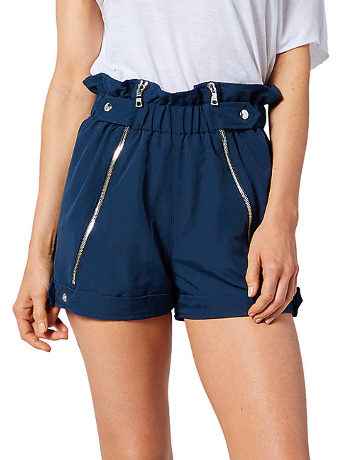 Rta Louie Paperbag Track Shorts In Track Navy