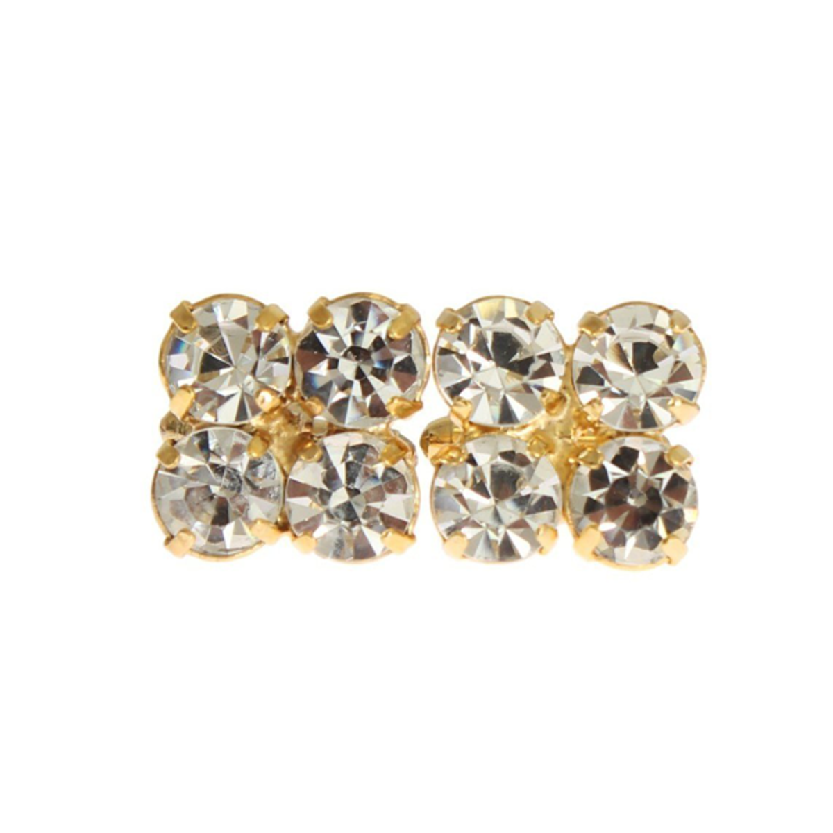 Dolce & Gabbana Gold Brass Clear Crystal Cufflinks