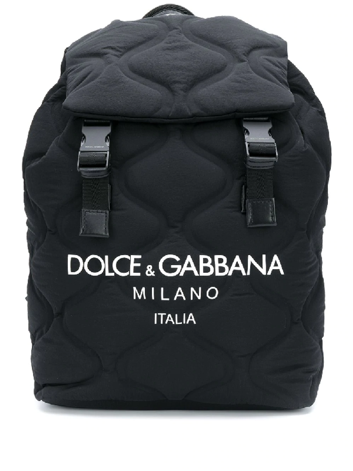 Dolce & Gabbana Black White Quilted Logo Backpack