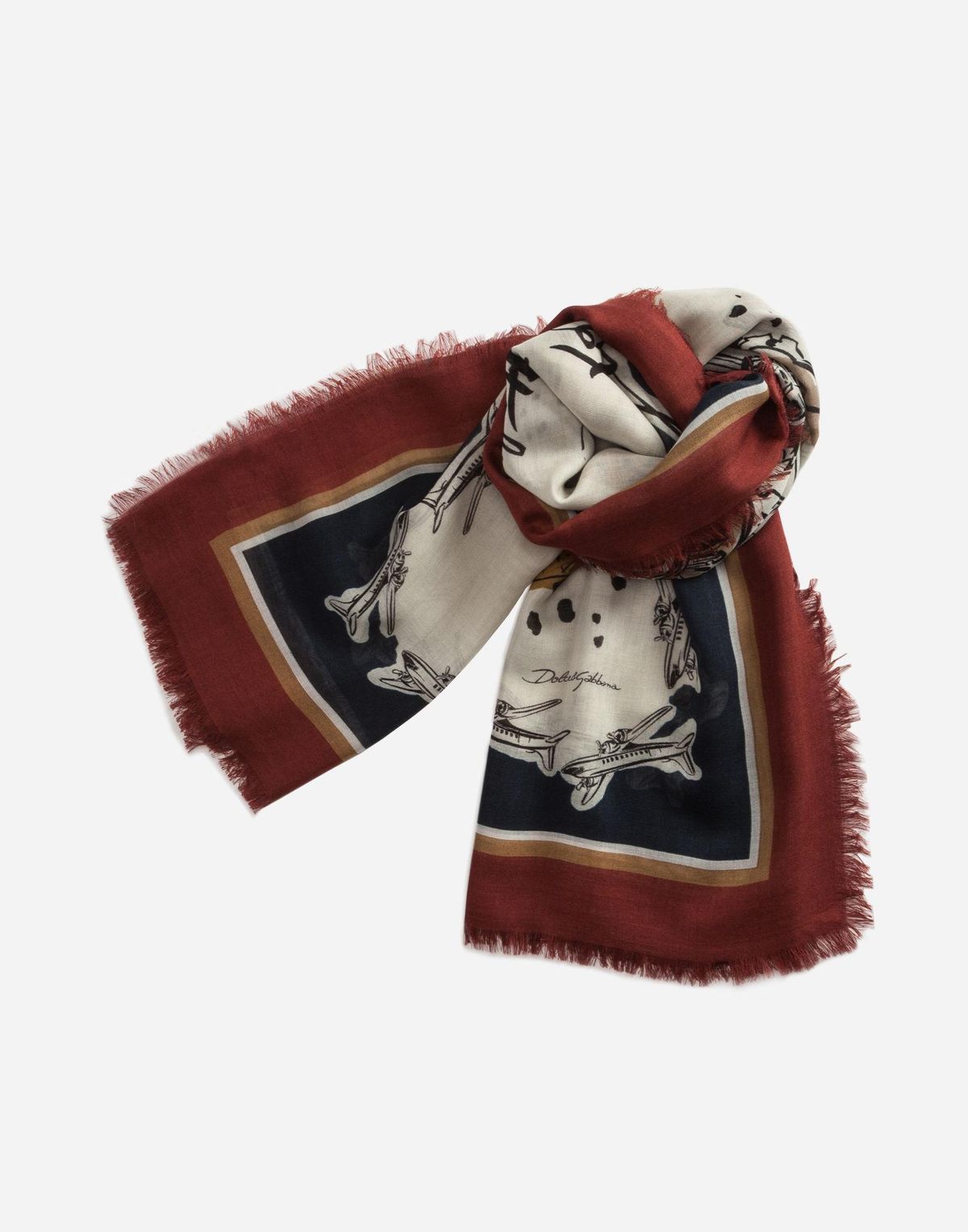 Dolce & Gabbana Printed Cashmere And Silk Shawl In Multicolor