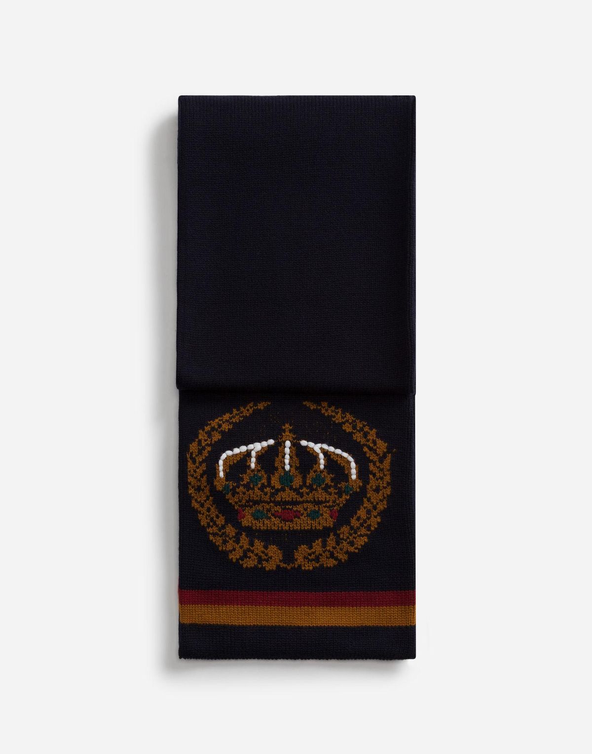Dolce & Gabbana Scarf In Inlaid Cashmere And Wool With Embroidery In Blue