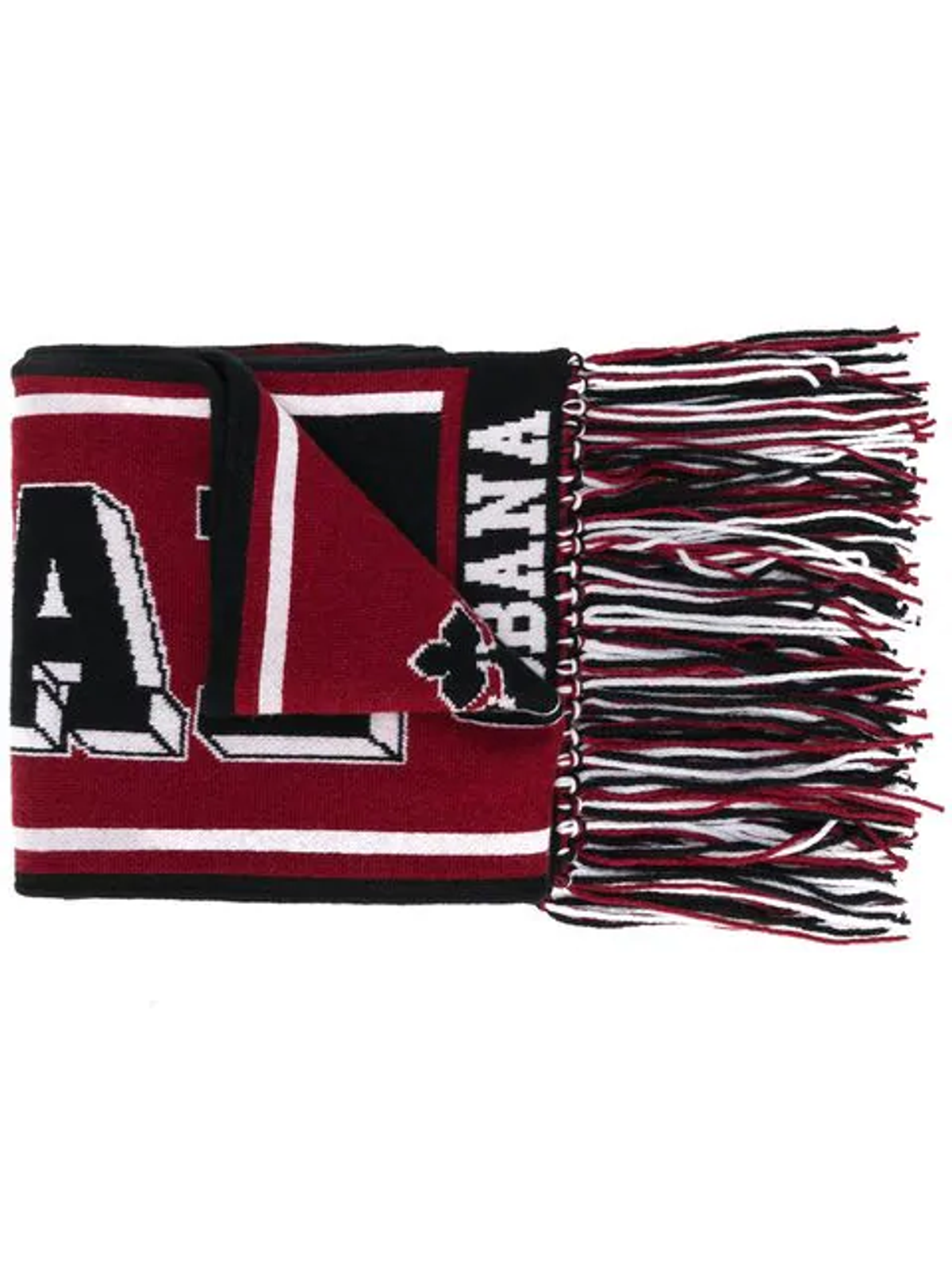 Dolce & Gabbana Printed Knit Scarf In Black