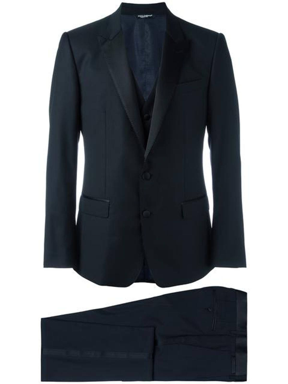 Dolce & Gabbana Three-piece Dinner Suit In Blue