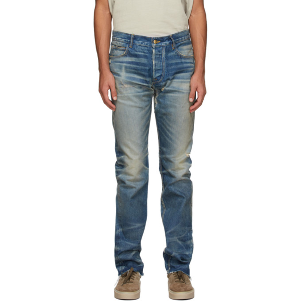 Fear of God Fear Of God Blue Distressed Jeans In 3 Yr Wash