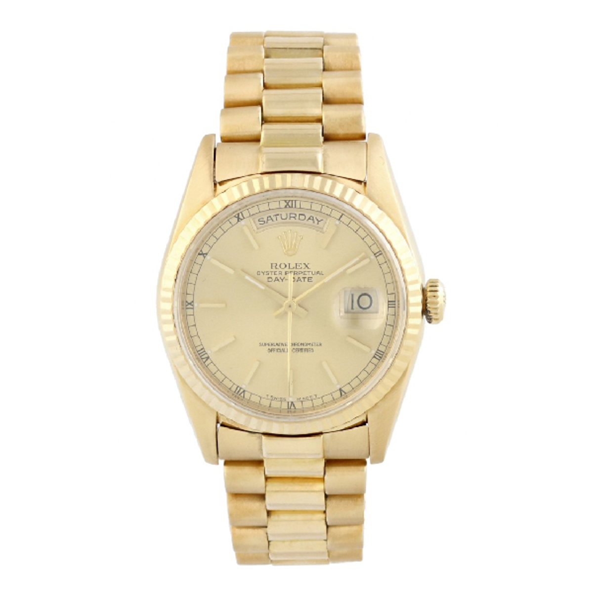 Rolex President Day-date Yellow Gold Tapestry Dial Mens Watch 18238 In Not Applicable